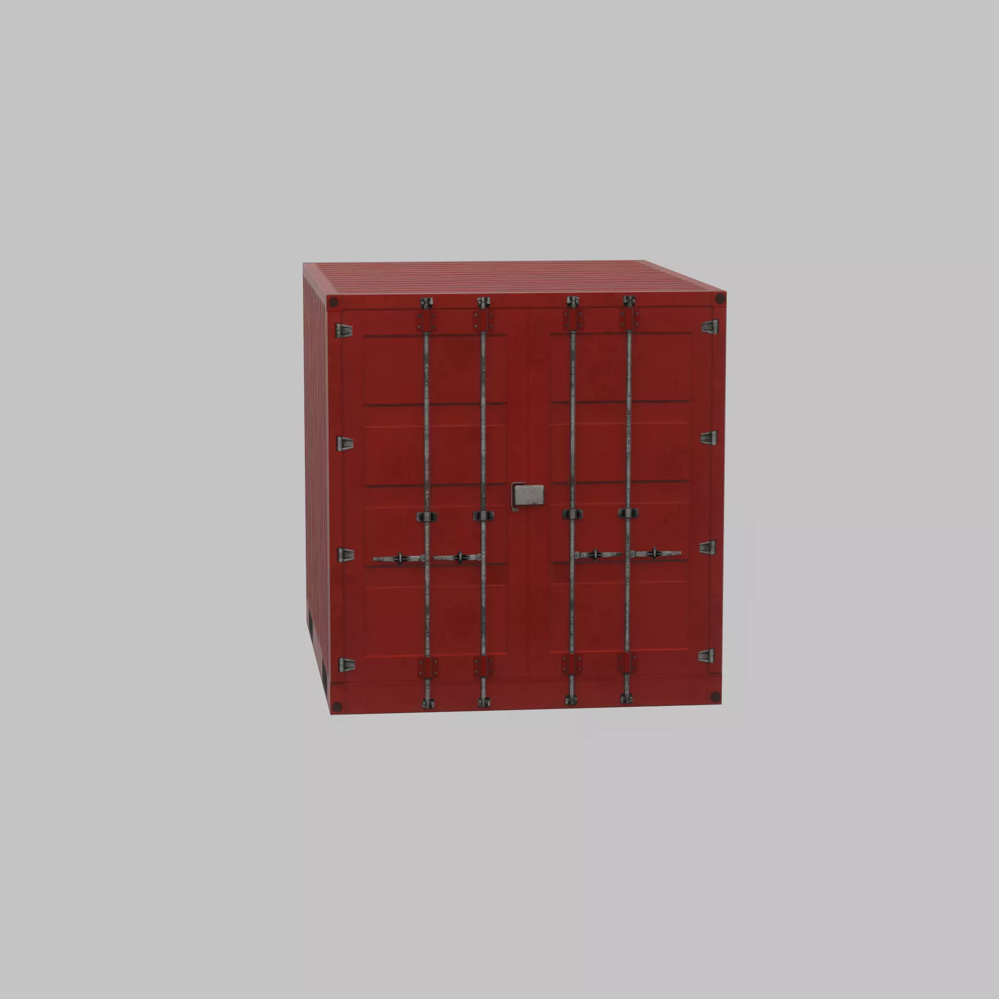 Shipping-cargo-Container traffic red 10ft Low-poly 3D model_24