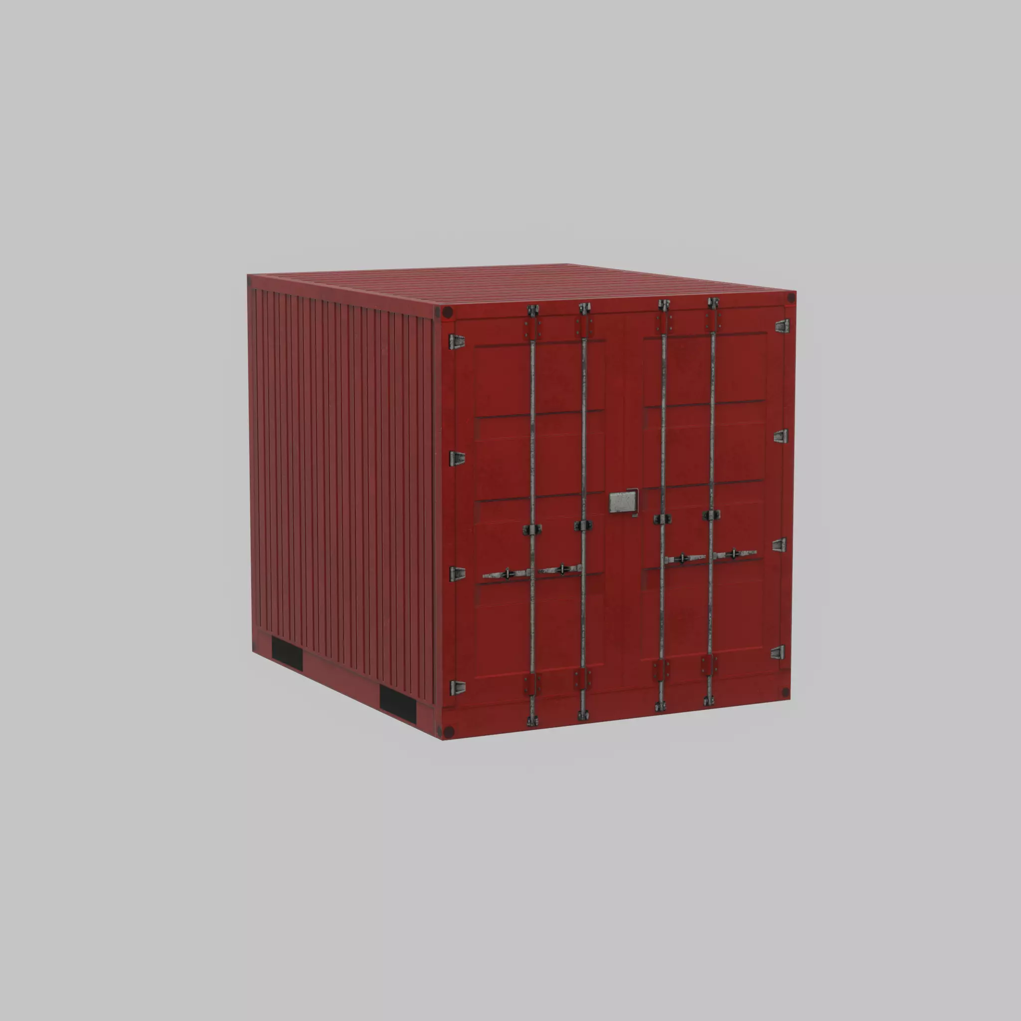 Shipping-cargo-Container traffic red 10ft Low-poly 3D model_53