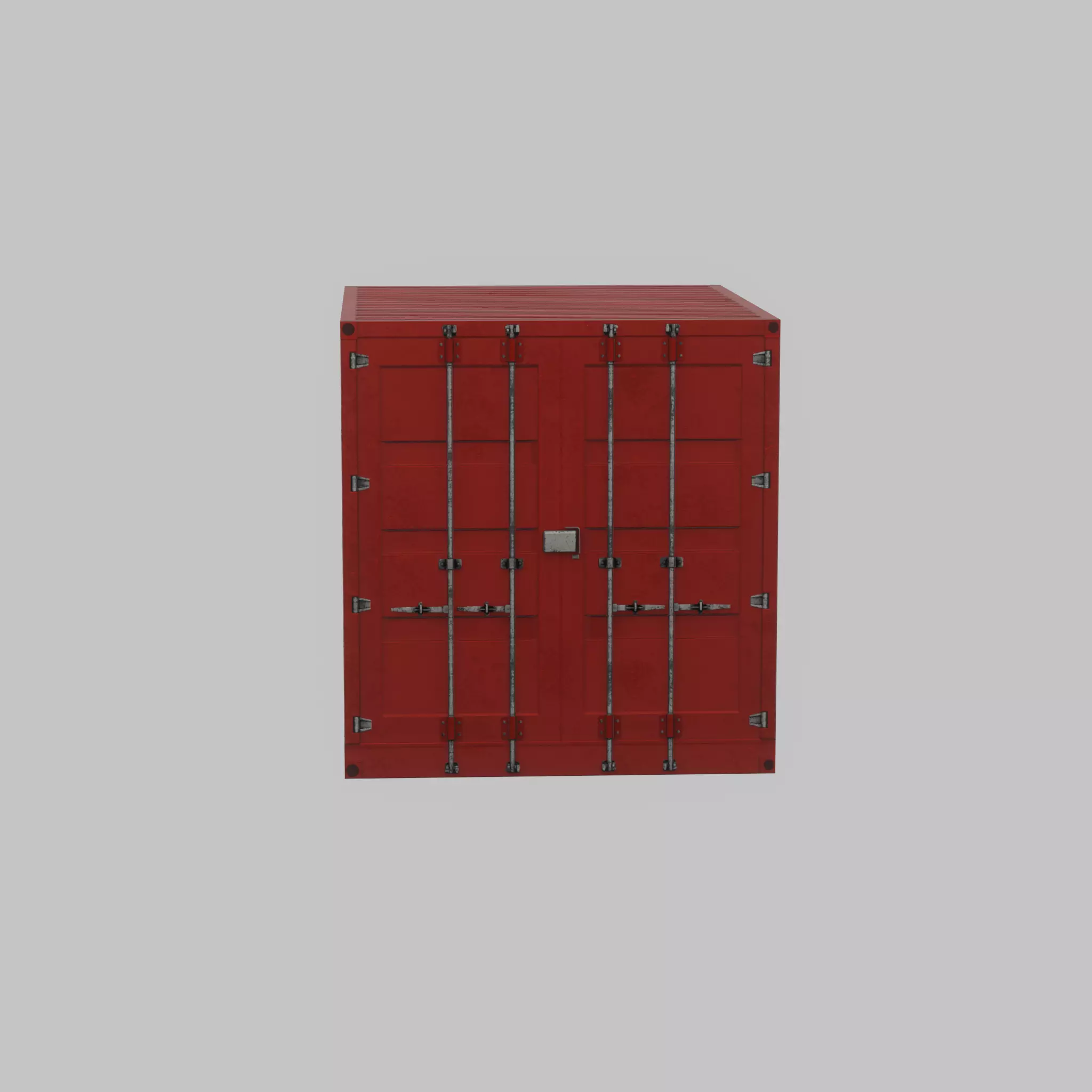 Shipping-cargo-Container traffic red 10ft Low-poly 3D model_30