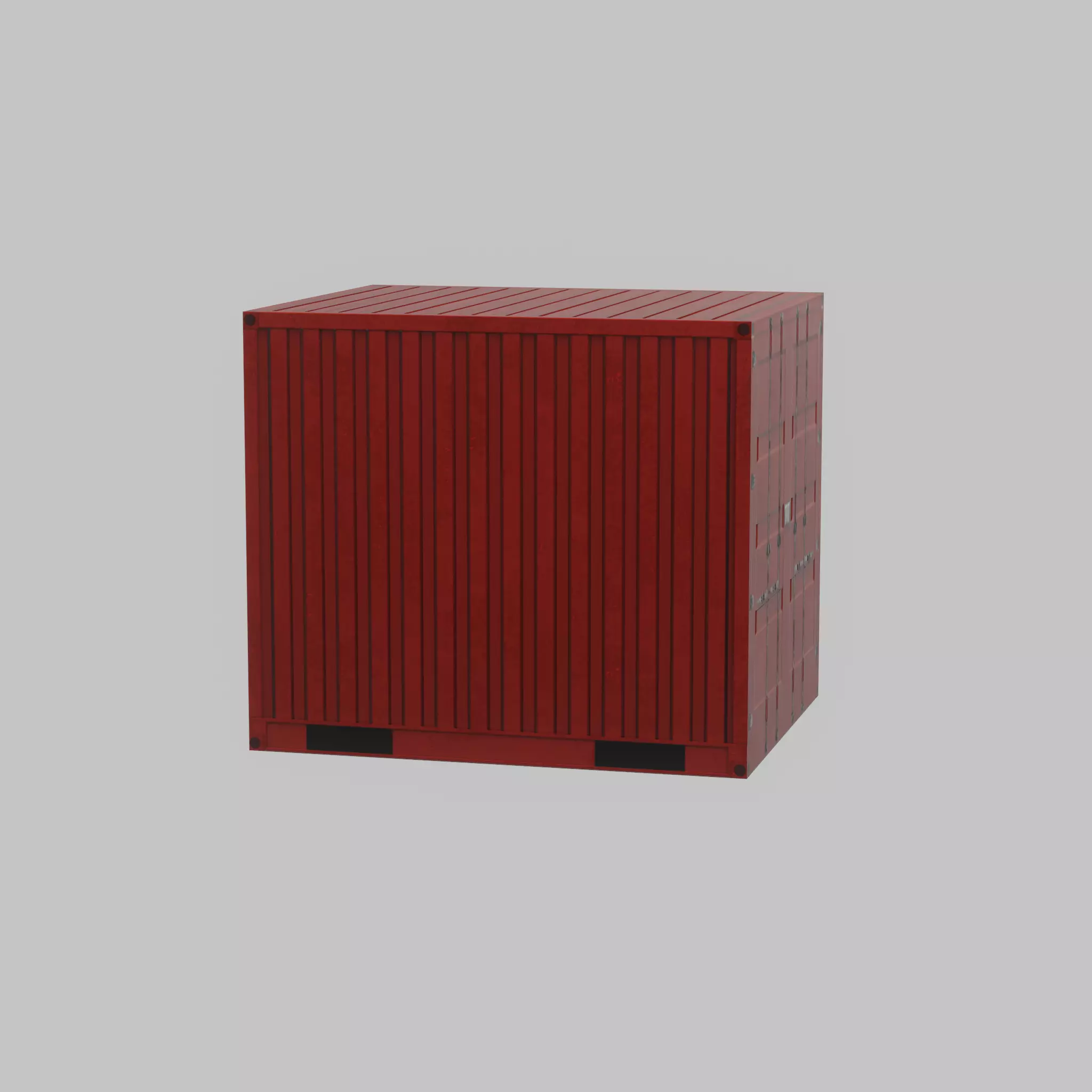 Shipping-cargo-Container traffic red 10ft Low-poly 3D model_25