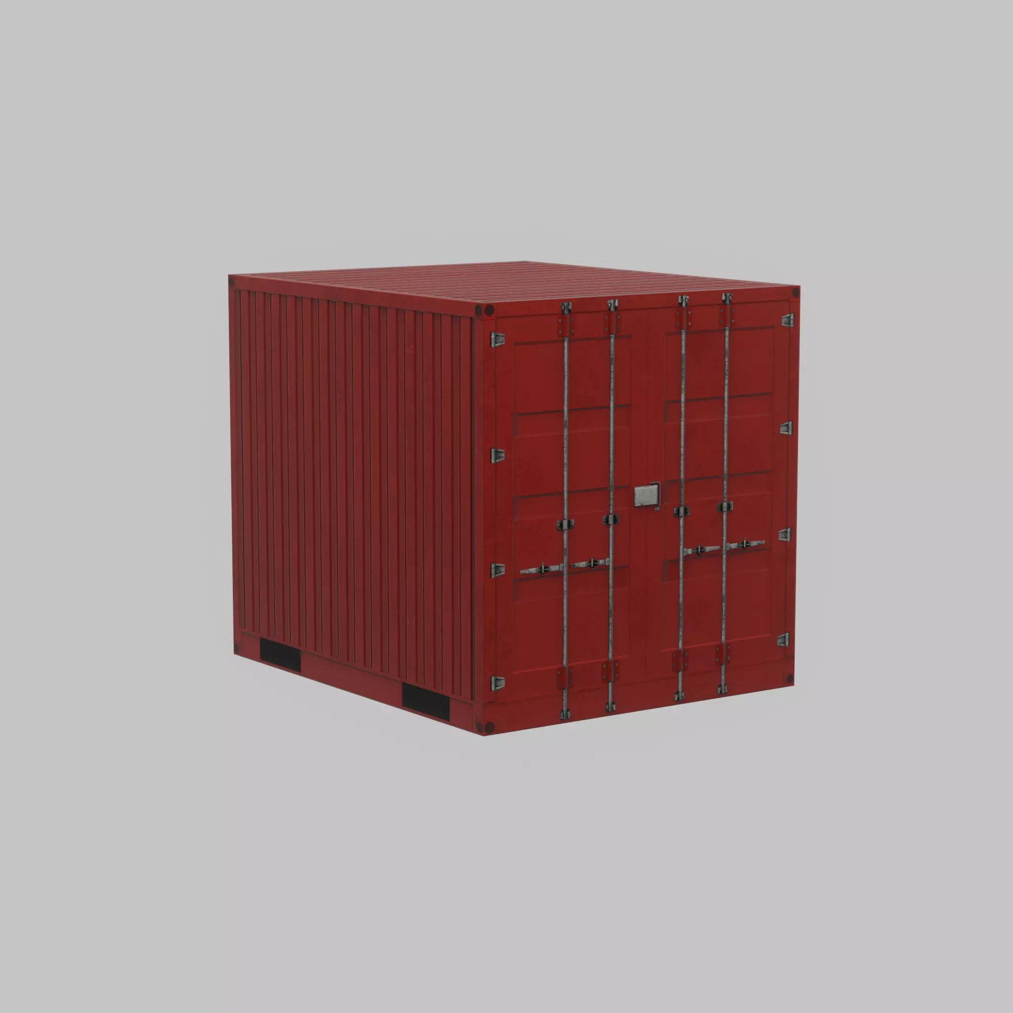 Shipping-cargo-Container traffic red 10ft Low-poly 3D model_41