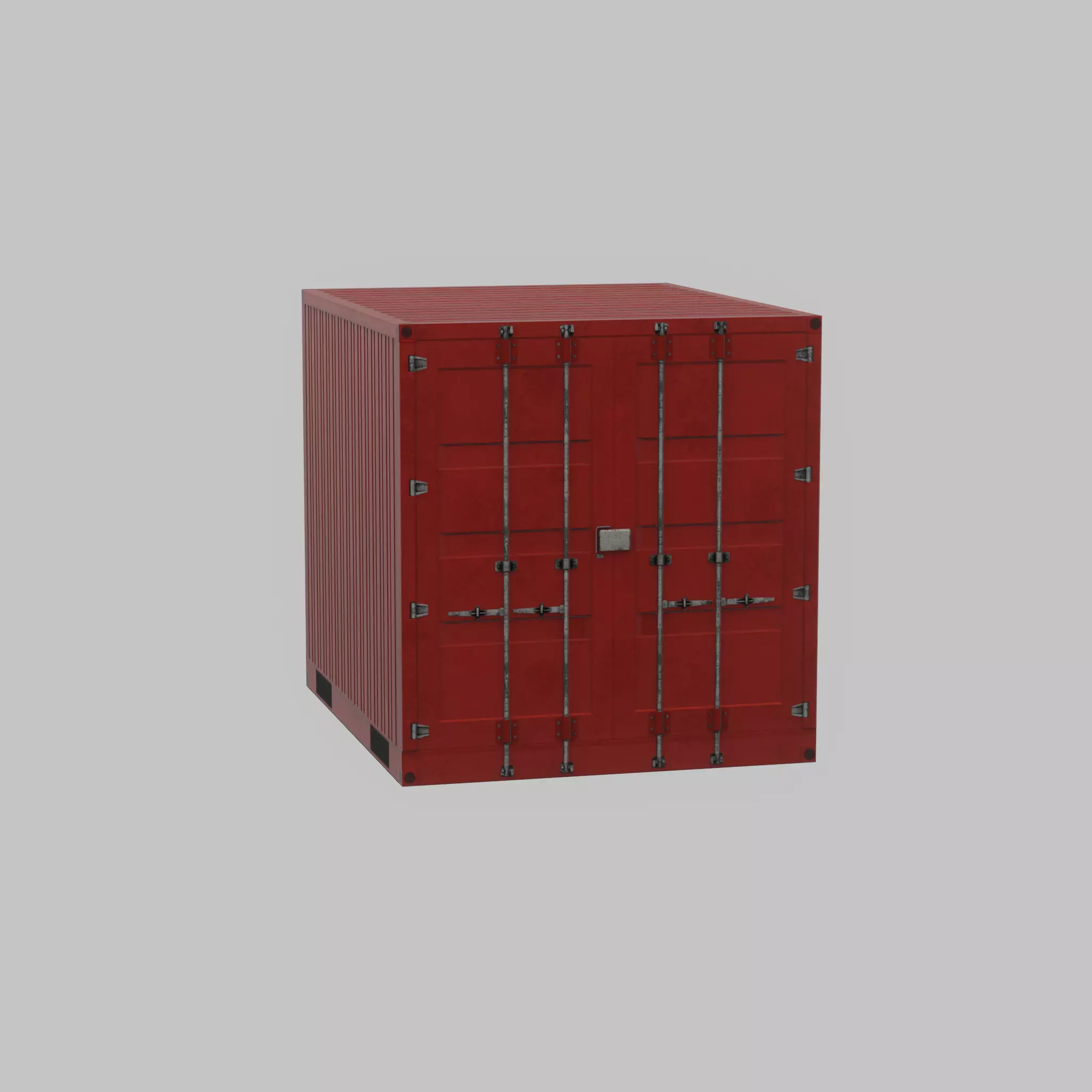 Shipping-cargo-Container traffic red 10ft Low-poly 3D model_44