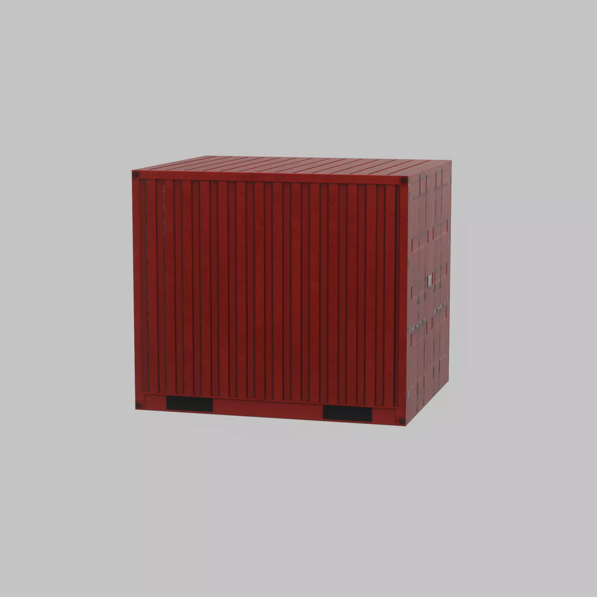 Shipping-cargo-Container traffic red 10ft Low-poly 3D model_48