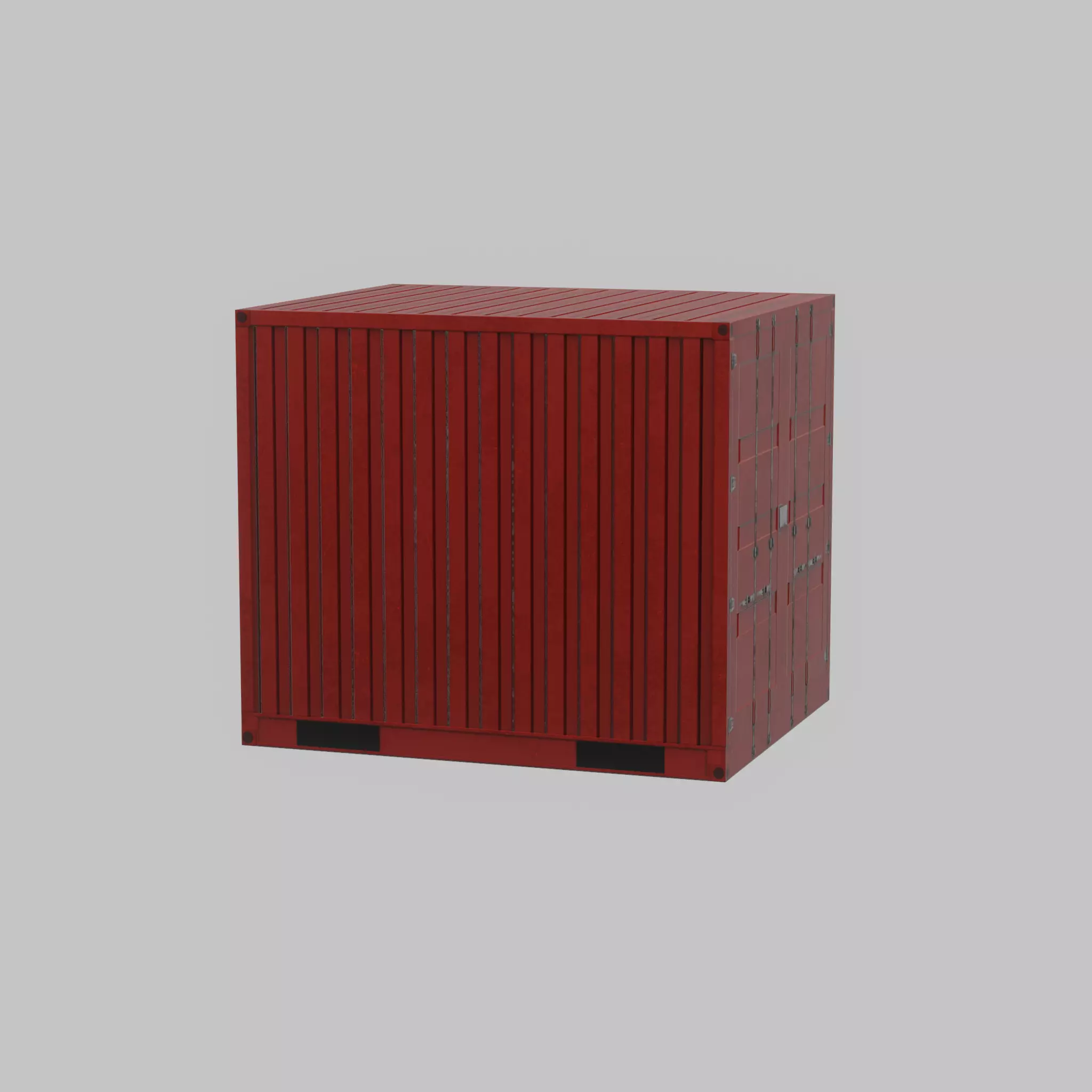 Shipping-cargo-Container traffic red 10ft Low-poly 3D model_56