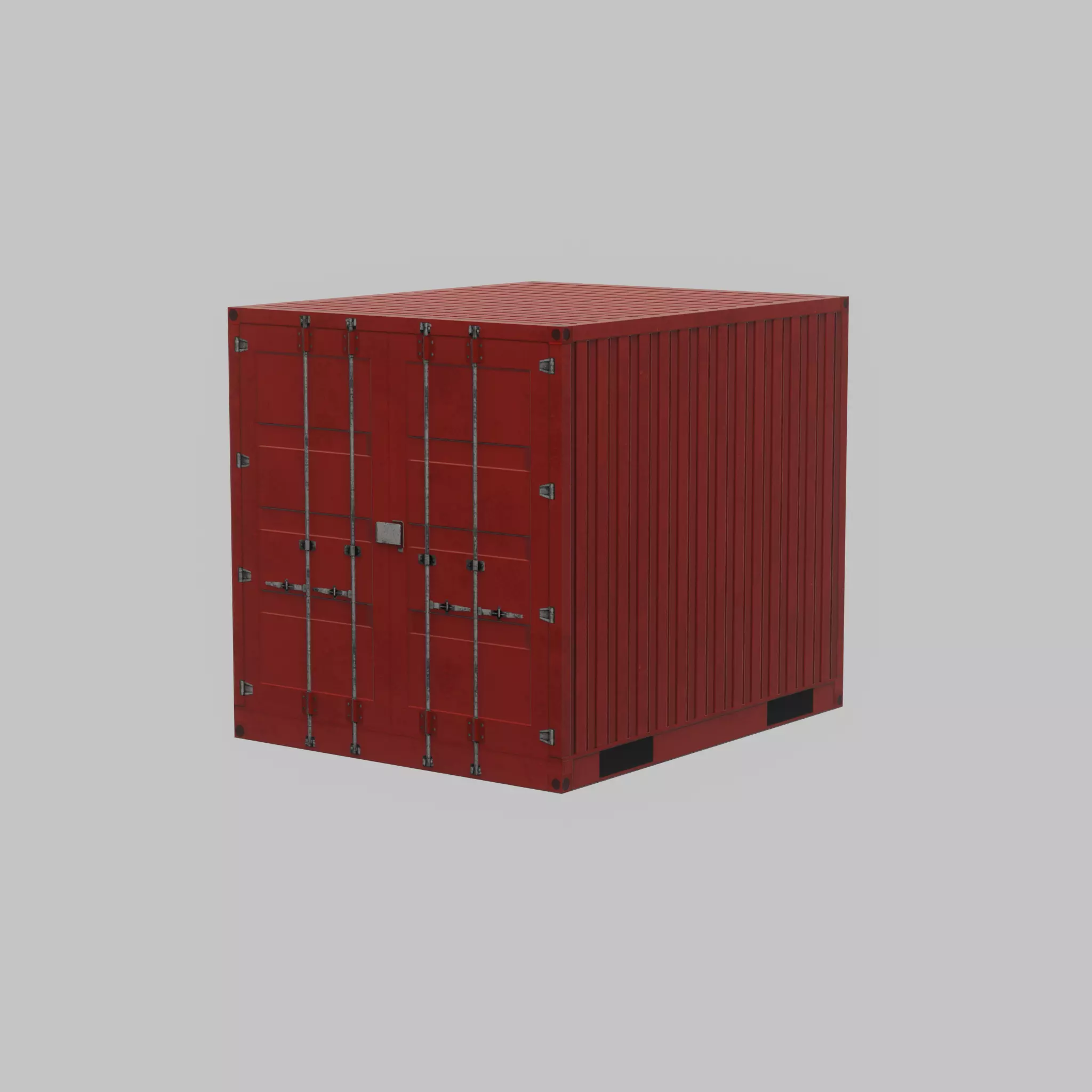 Shipping-cargo-Container traffic red 10ft Low-poly 3D model_68