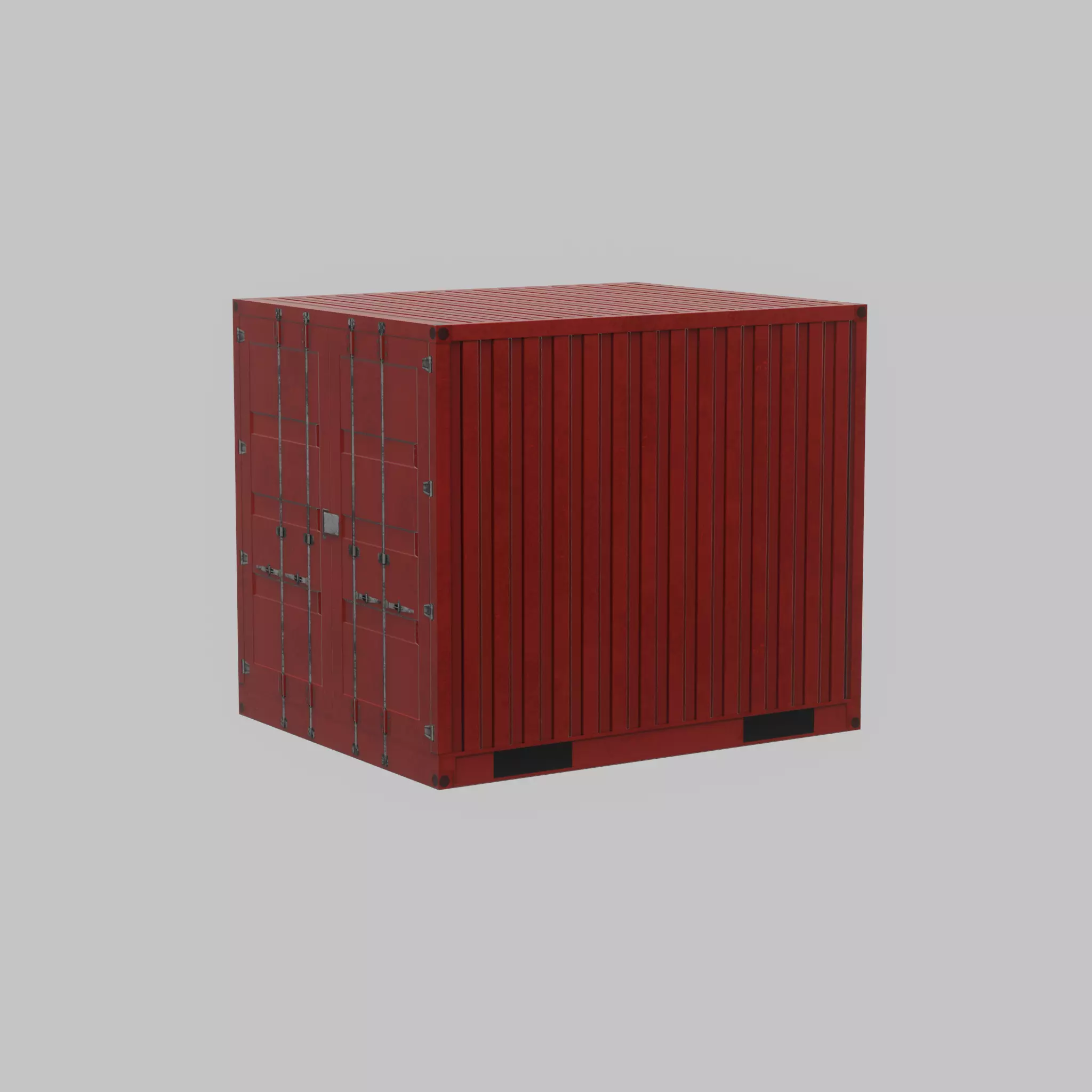 Shipping-cargo-Container traffic red 10ft Low-poly 3D model_64