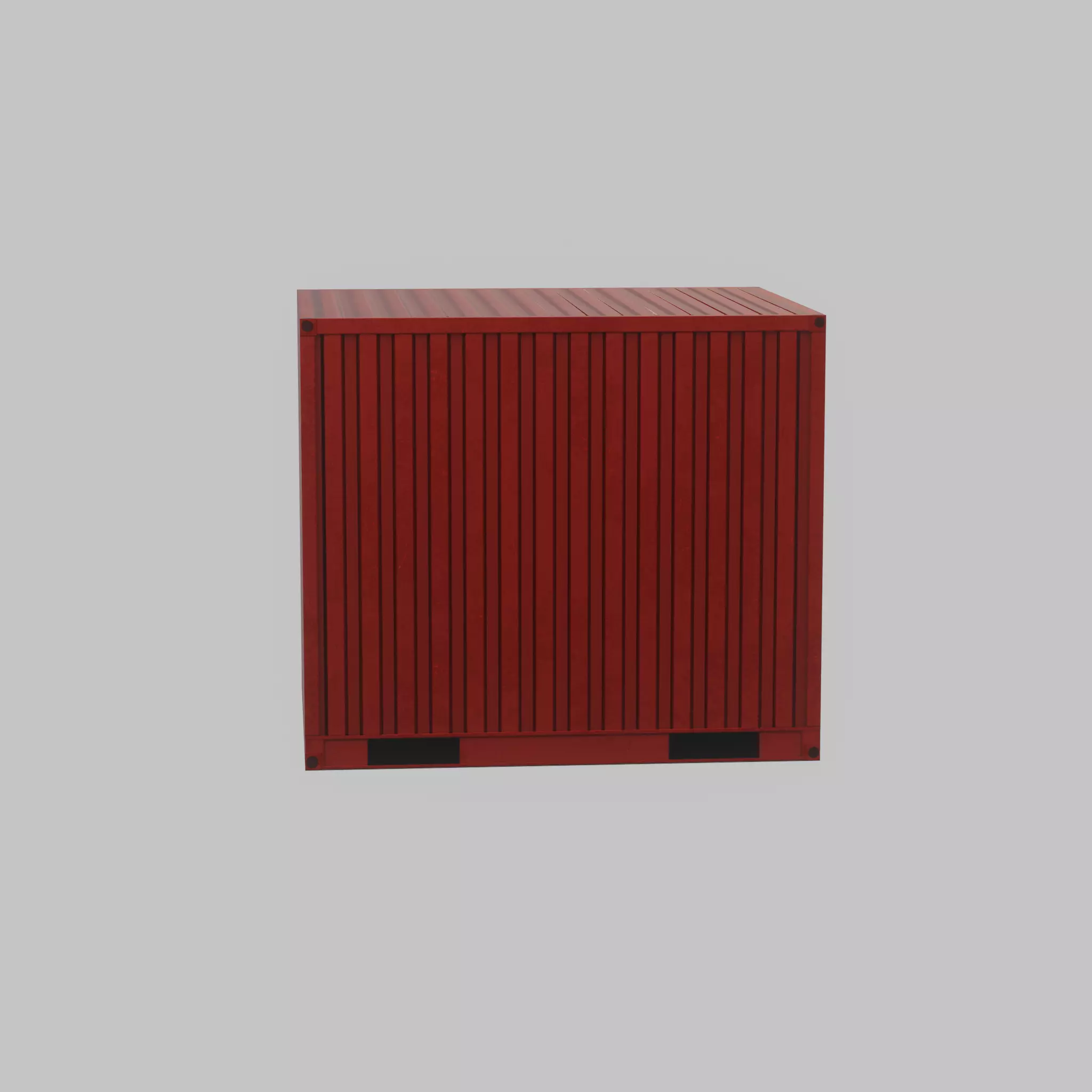 Shipping-cargo-Container traffic red 10ft Low-poly 3D model_33