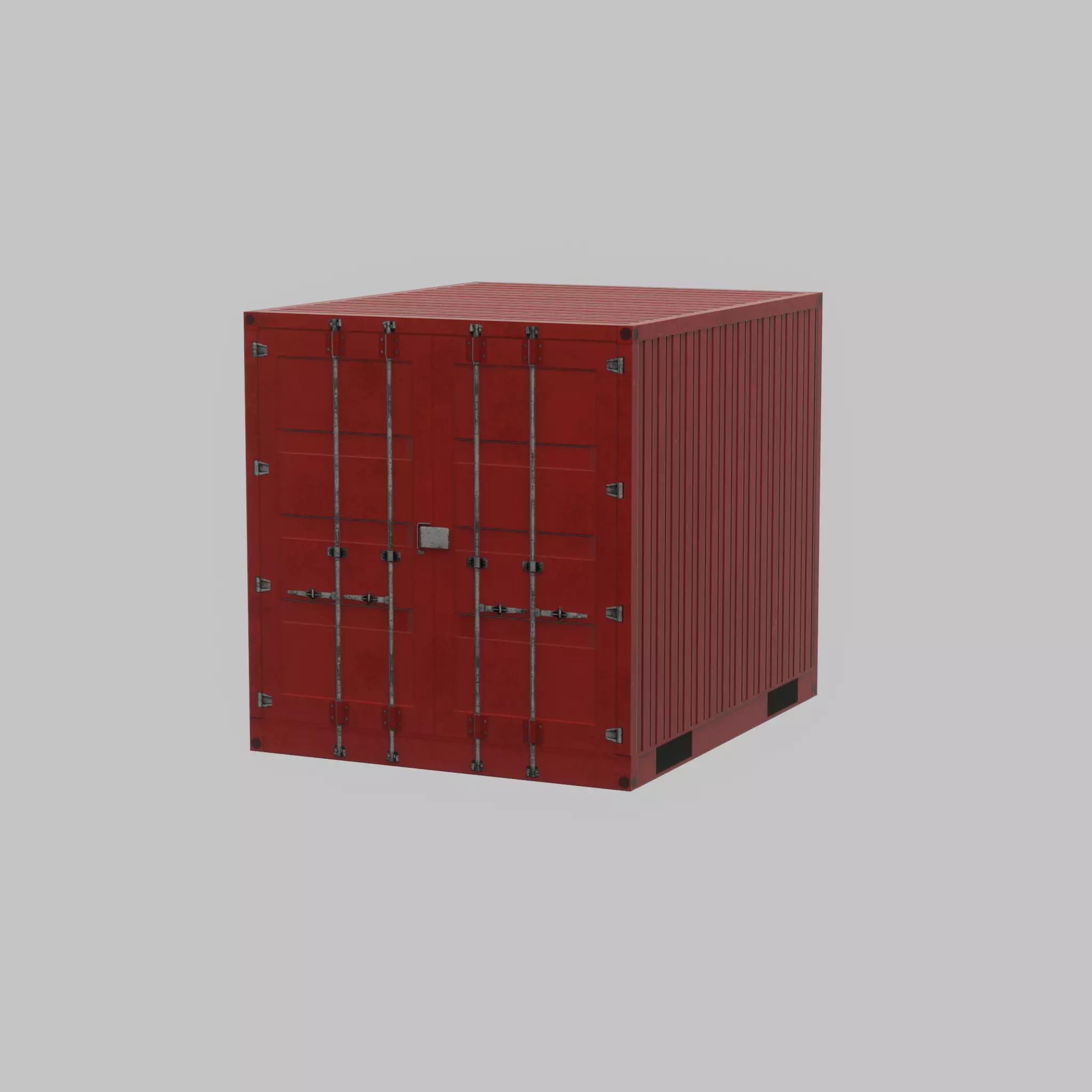 Shipping-cargo-Container traffic red 10ft Low-poly 3D model_23