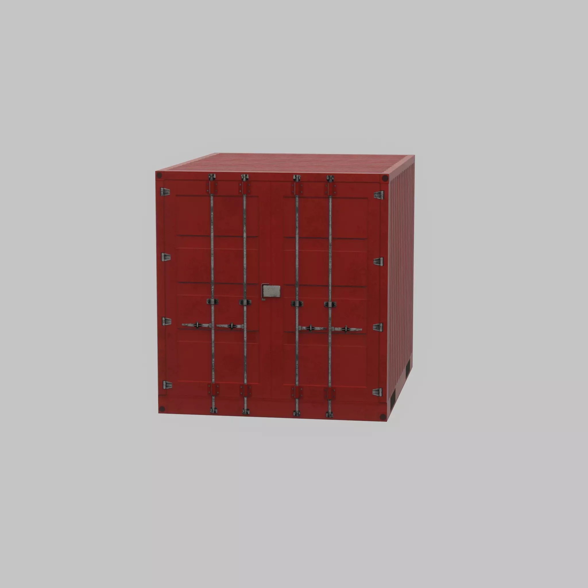 Shipping-cargo-Container traffic red 10ft Low-poly 3D model_50