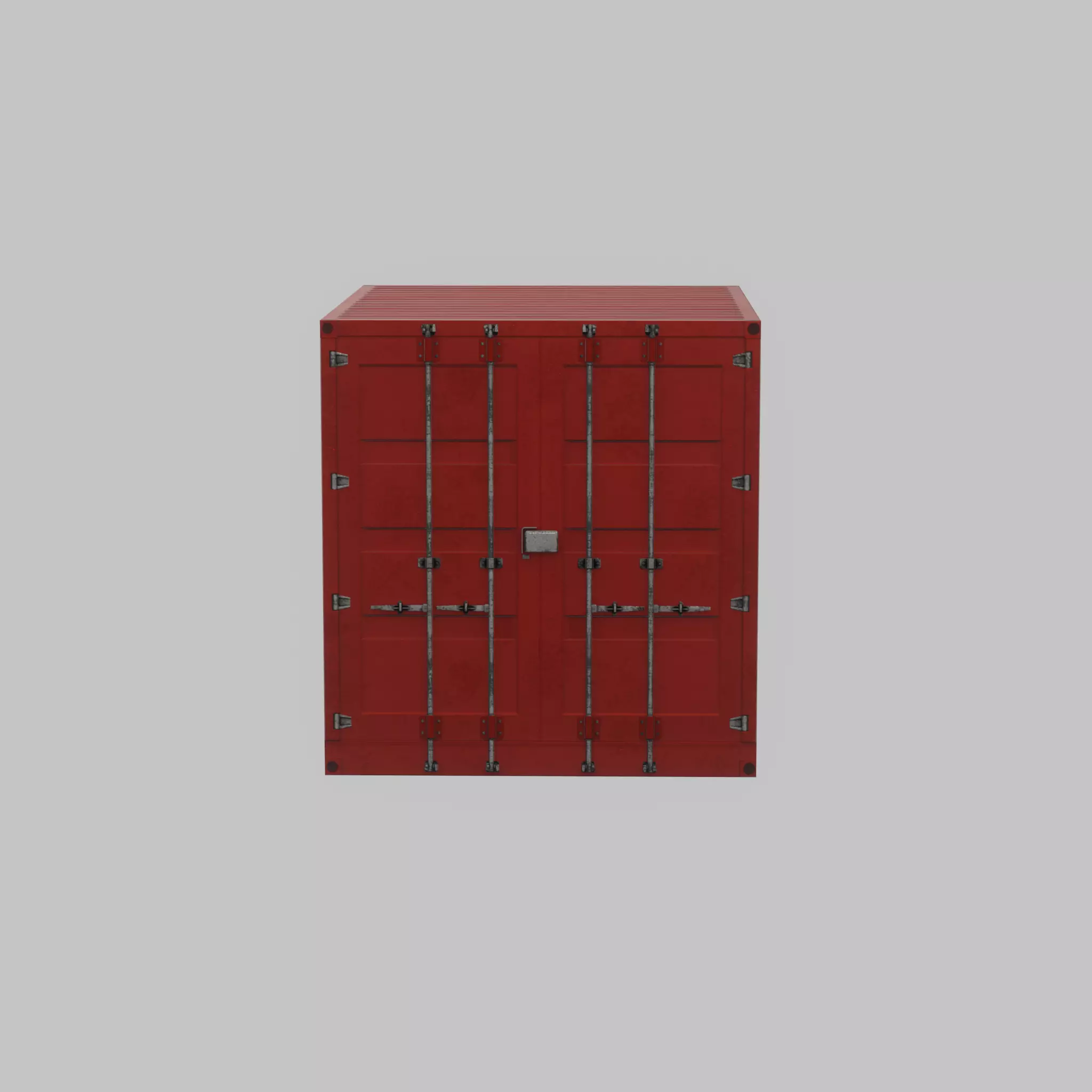 Shipping-cargo-Container traffic red 10ft Low-poly 3D model_22