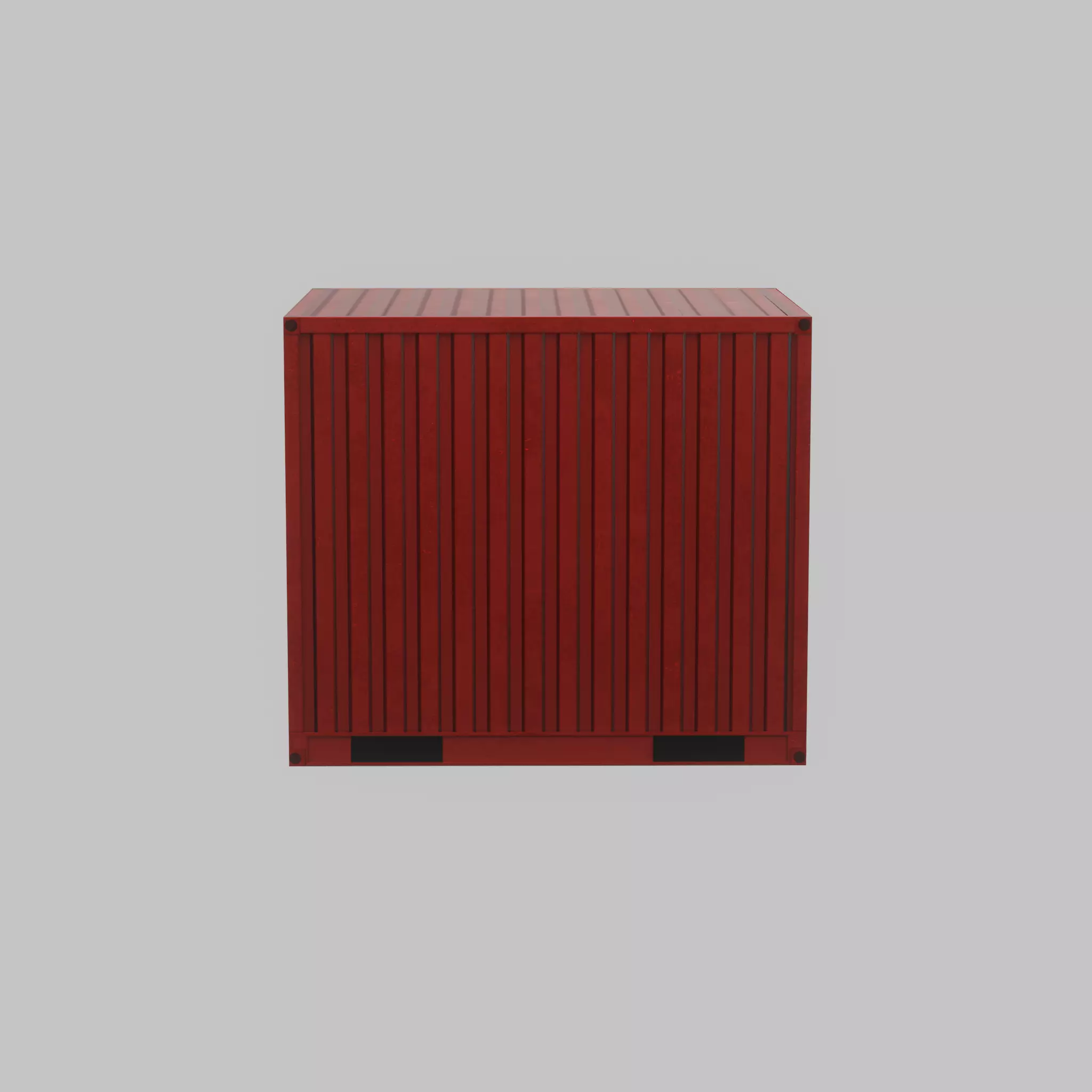 Shipping-cargo-Container traffic red 10ft Low-poly 3D model_36