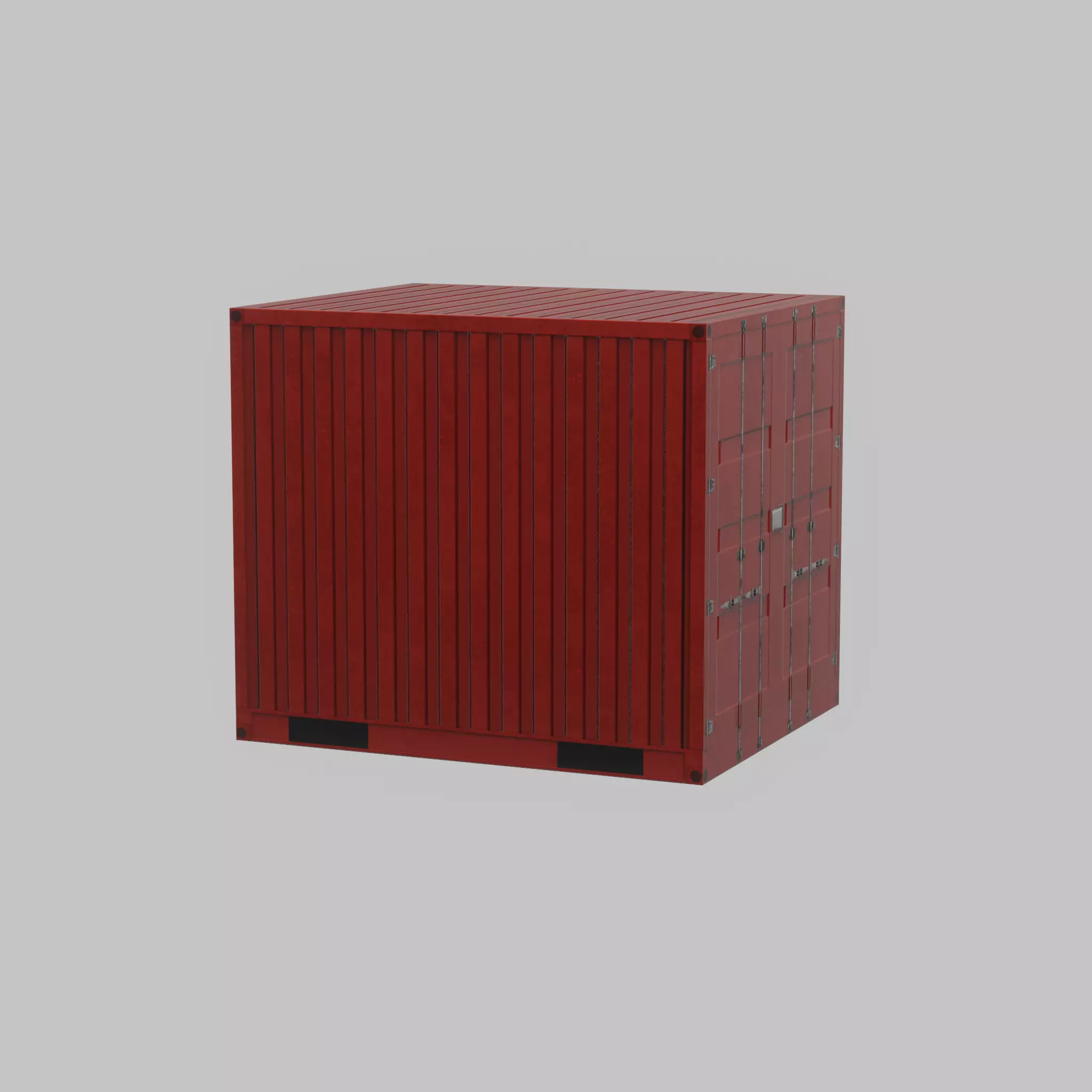 Shipping-cargo-Container traffic red 10ft Low-poly 3D model_38