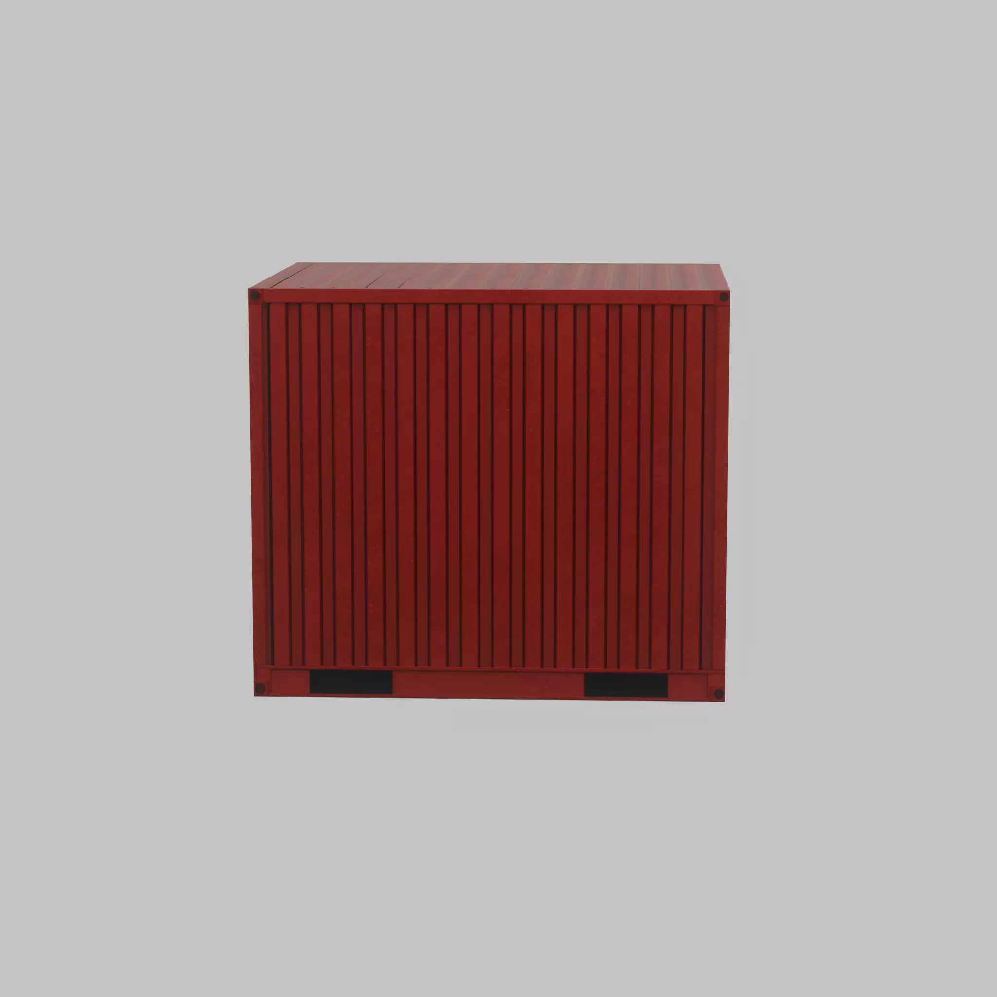 Shipping-cargo-Container traffic red 10ft Low-poly 3D model_34