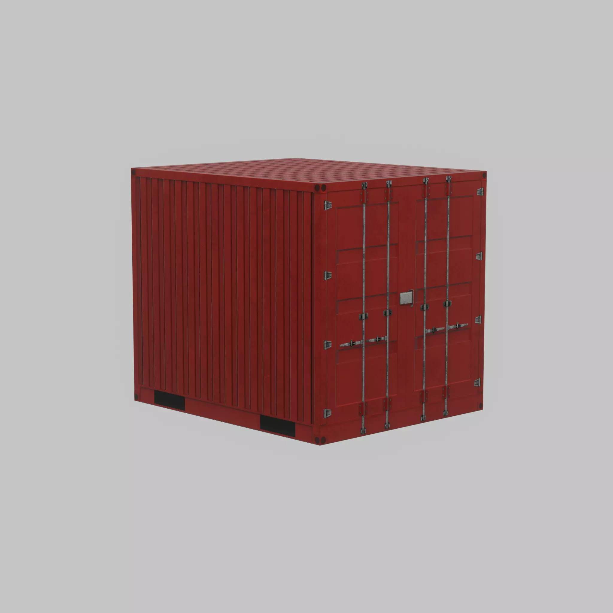 Shipping-cargo-Container traffic red 10ft Low-poly 3D model_49