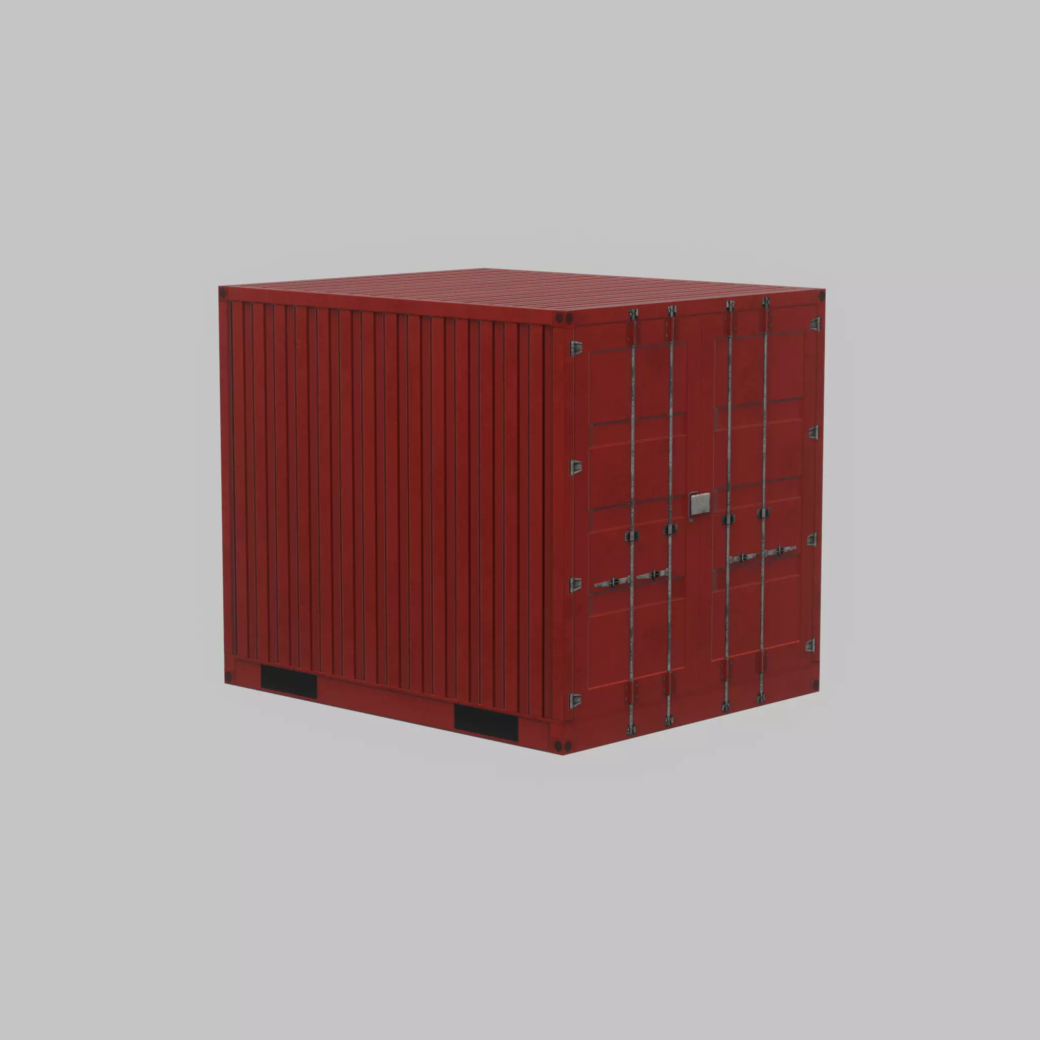 Shipping-cargo-Container traffic red 10ft Low-poly 3D model_58