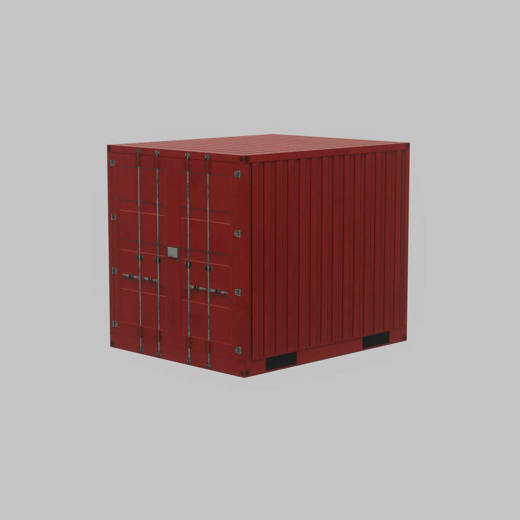 Shipping-cargo-Container traffic red 10ft Low-poly 3D model_70