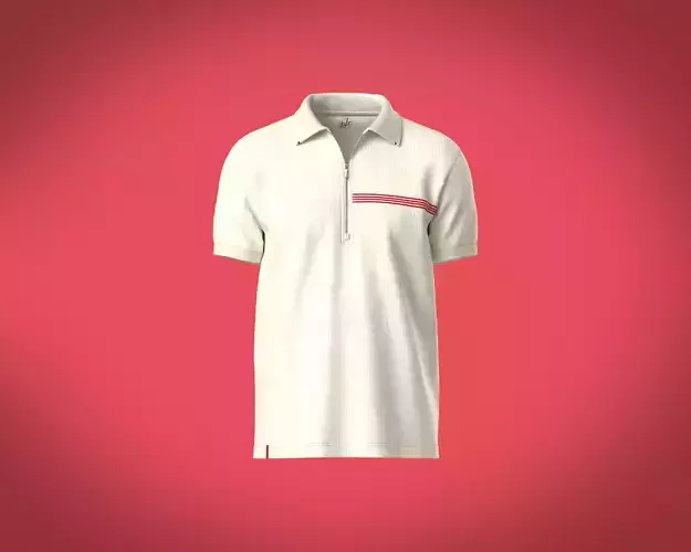 Mens polo shirt with red color taping
