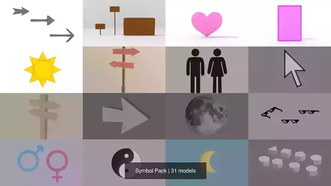Symbol Pack 3D Model Collection