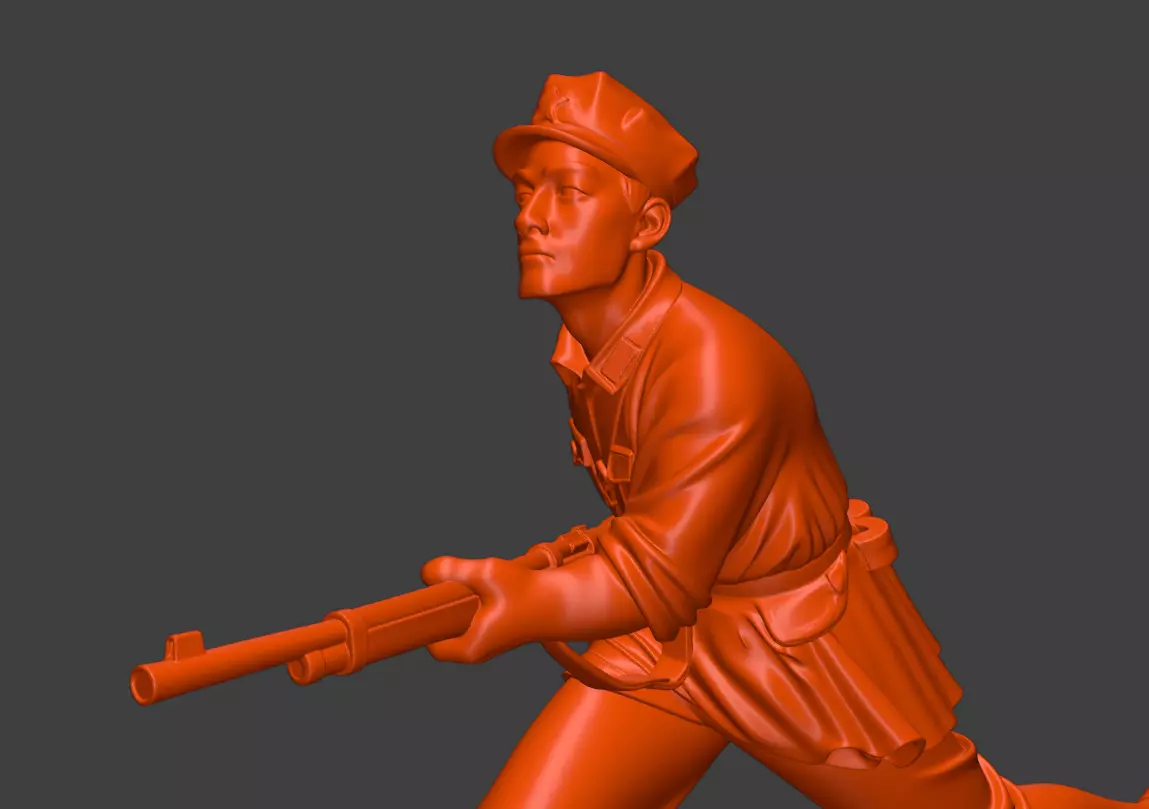 Military sculpture warrior  military battle war hero  soldier 3D print model_3