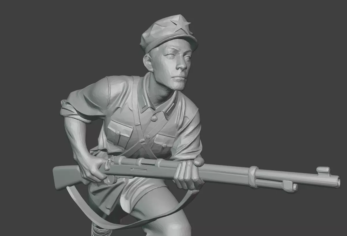Military sculpture warrior  military battle war hero  soldier 3D print model_3