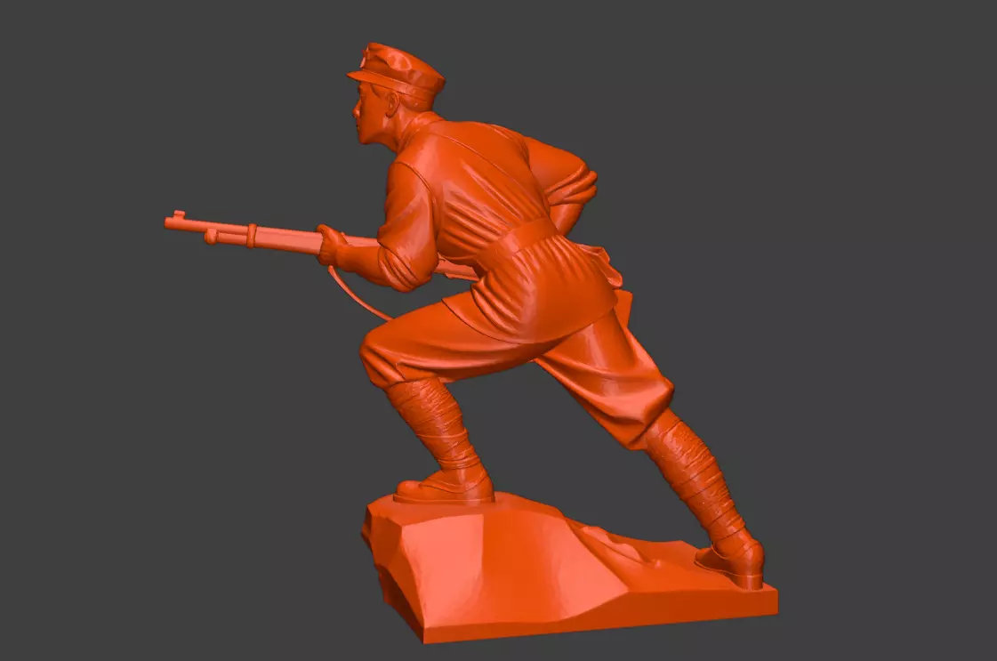 Military sculpture warrior  military battle war hero  soldier 3D print model_0