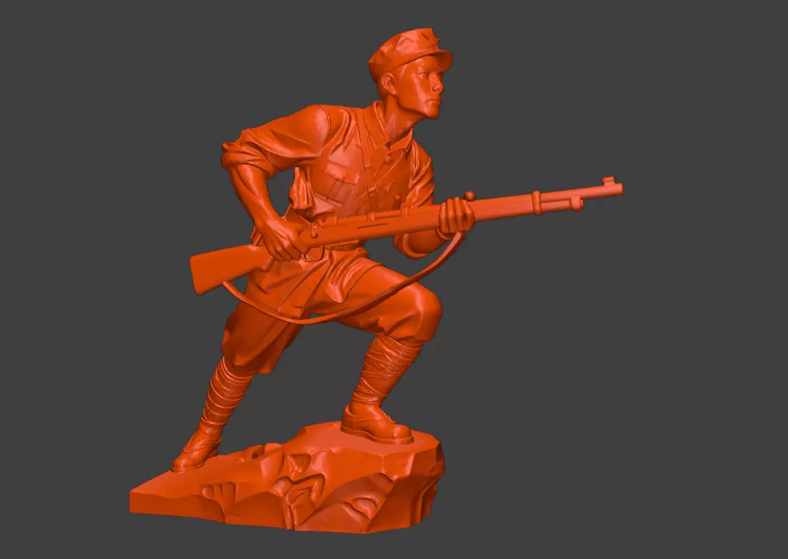 Military sculpture warrior  military battle war hero  soldier 3D print model_2