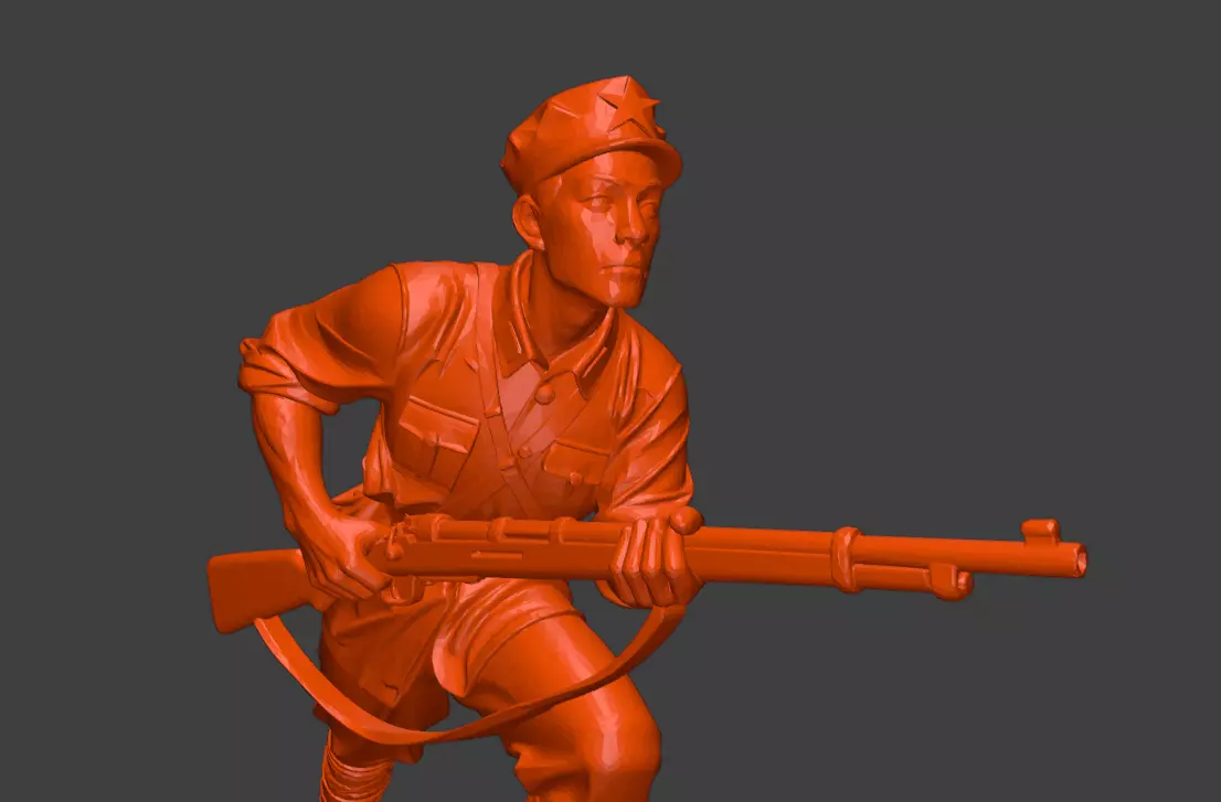 Military sculpture warrior  military battle war hero  soldier 3D print model_5