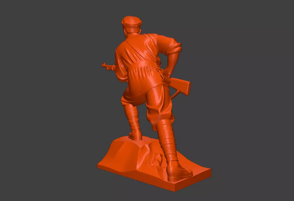 Military sculpture warrior  military battle war hero  soldier 3D print model_4