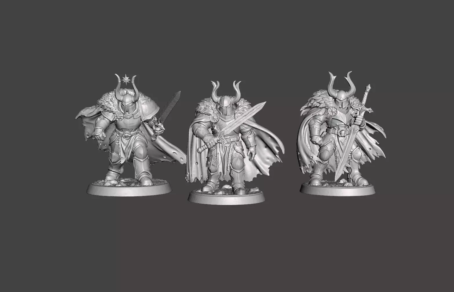 Dark Warlord 3 Pose Legendary Miniature Pack 3D print model