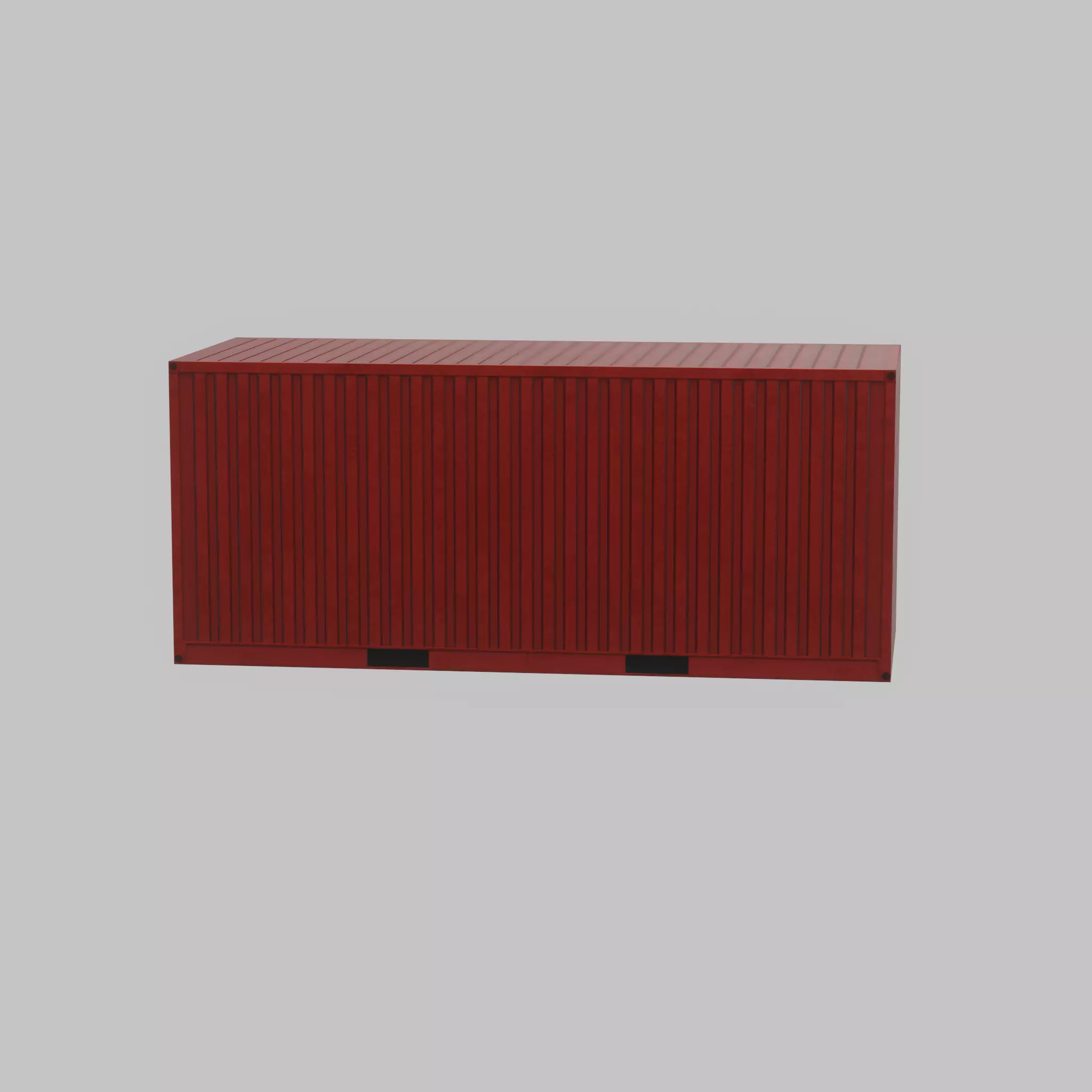 Overseas container traffic red 20ft Low-poly 3D model_34