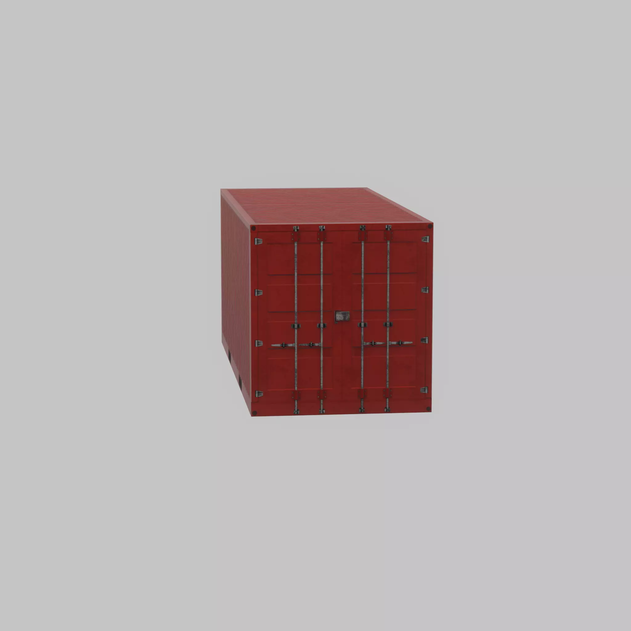 Overseas container traffic red 20ft Low-poly 3D model_48