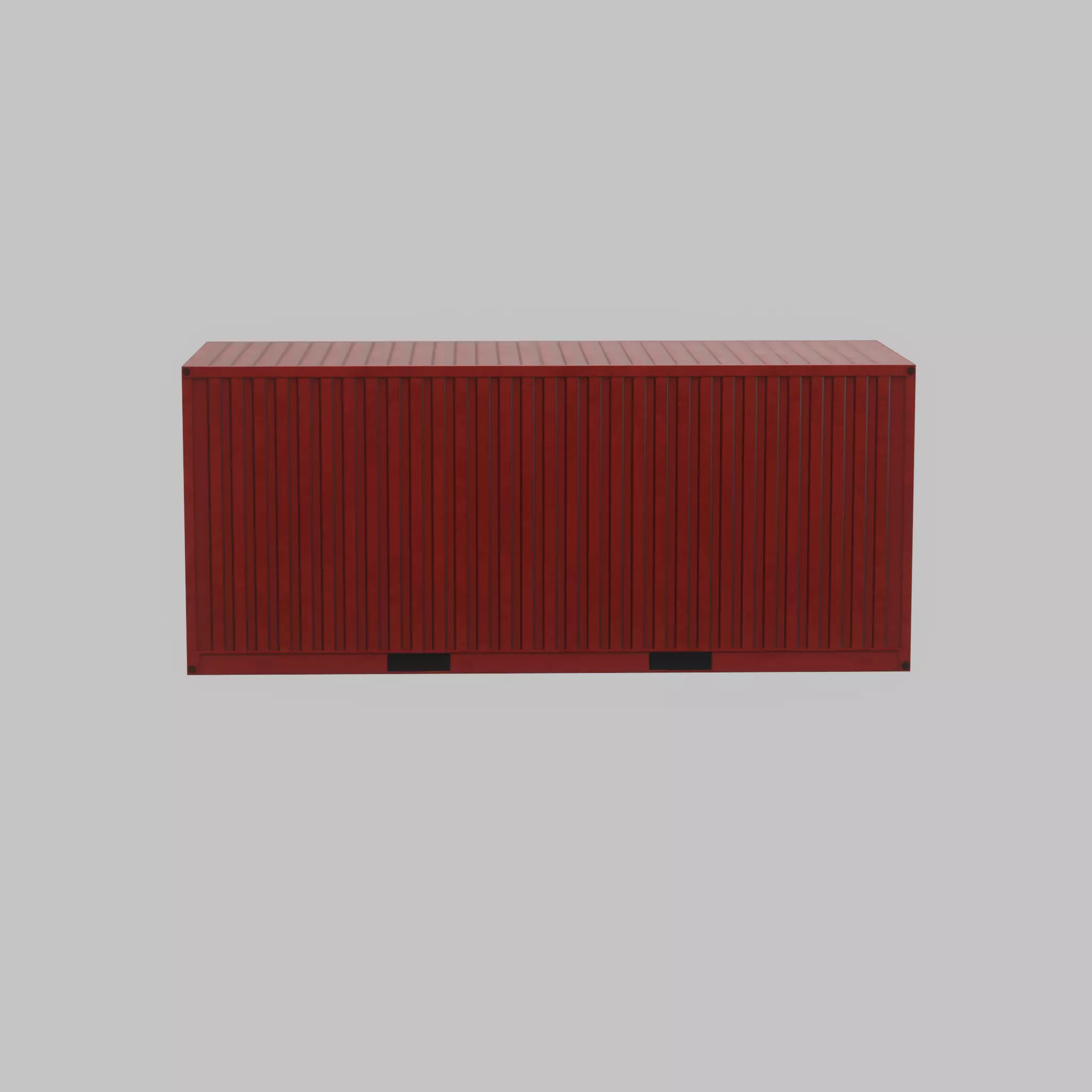 Overseas container traffic red 20ft Low-poly 3D model_59