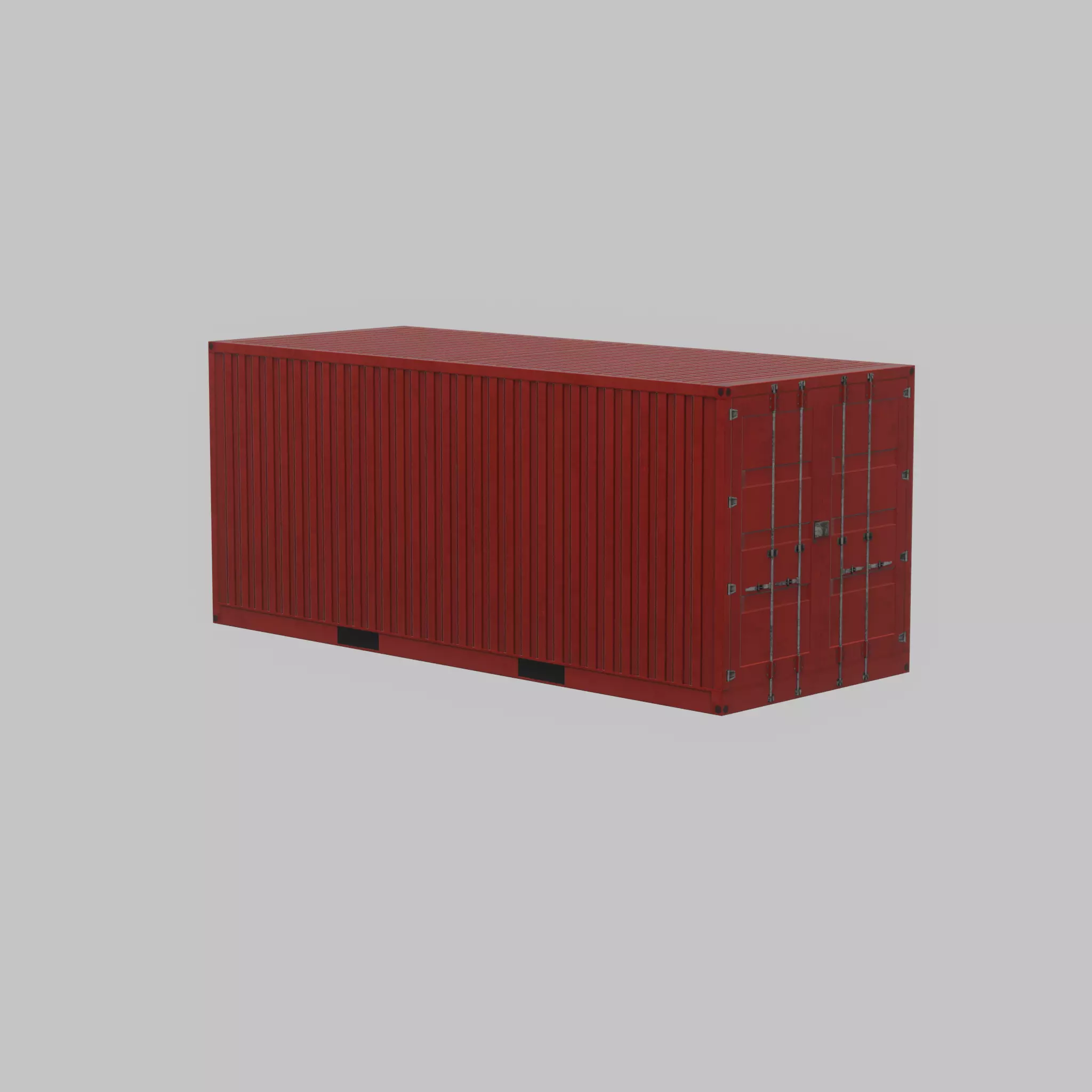 Overseas container traffic red 20ft Low-poly 3D model_63