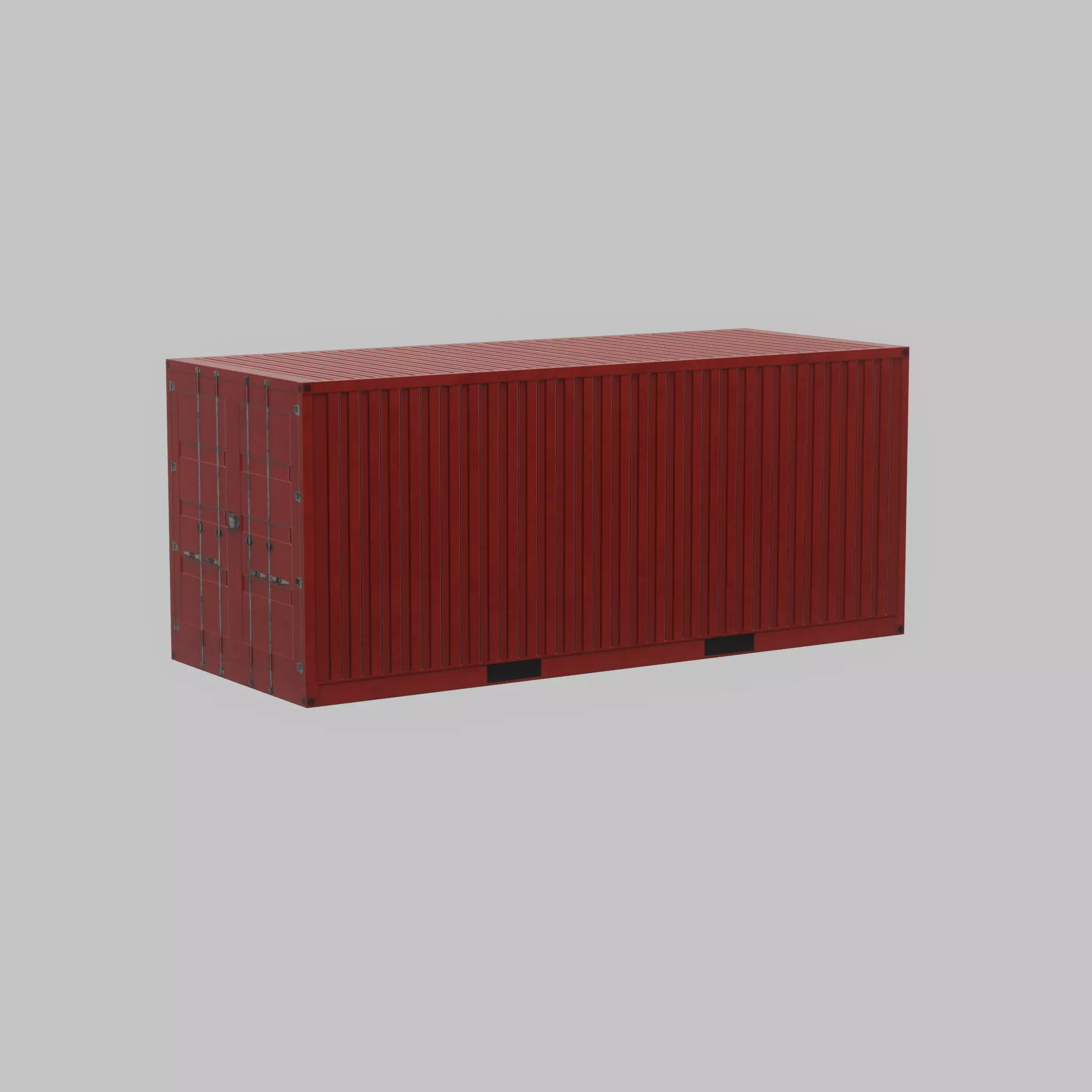 Overseas container traffic red 20ft Low-poly 3D model_54