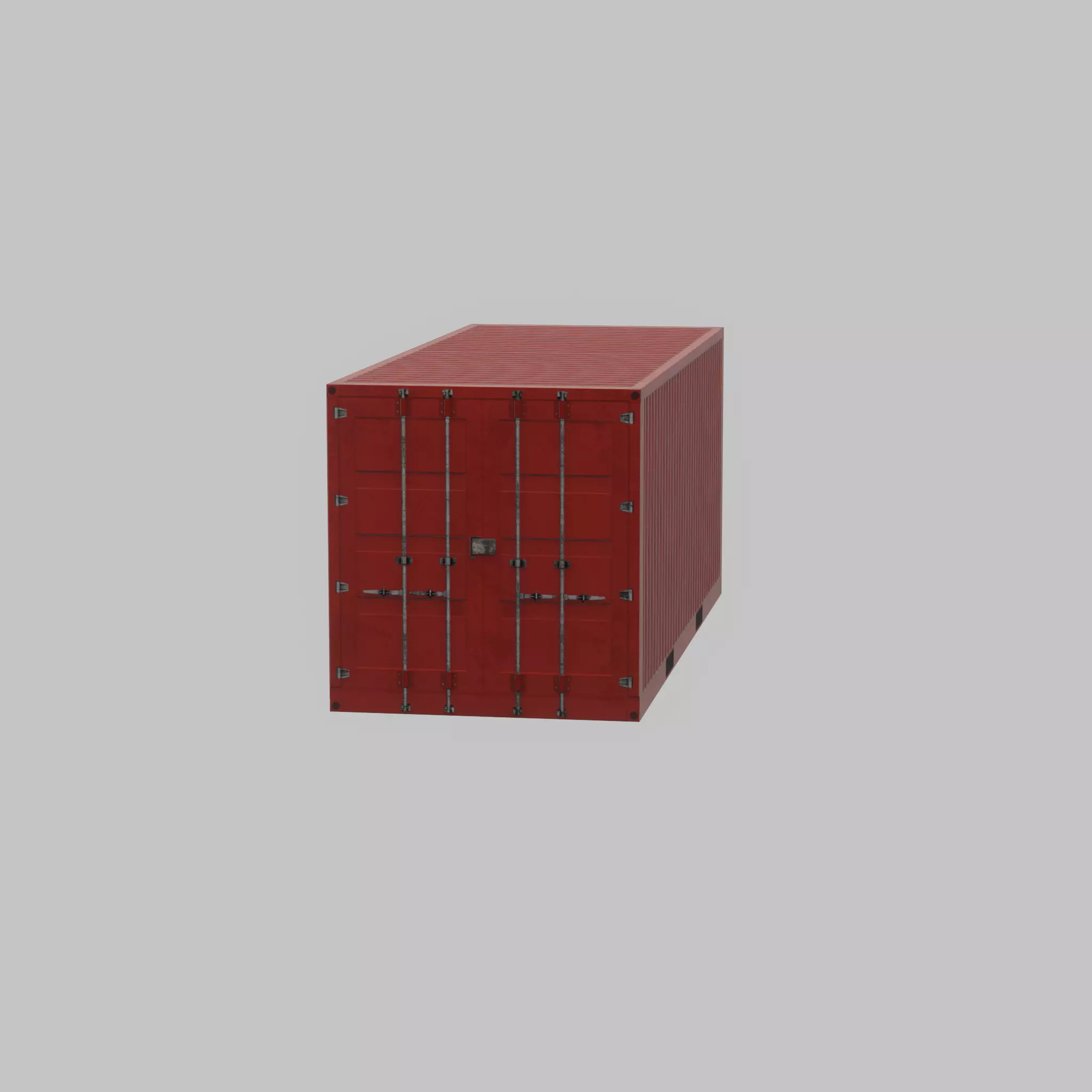 Overseas container traffic red 20ft Low-poly 3D model_41