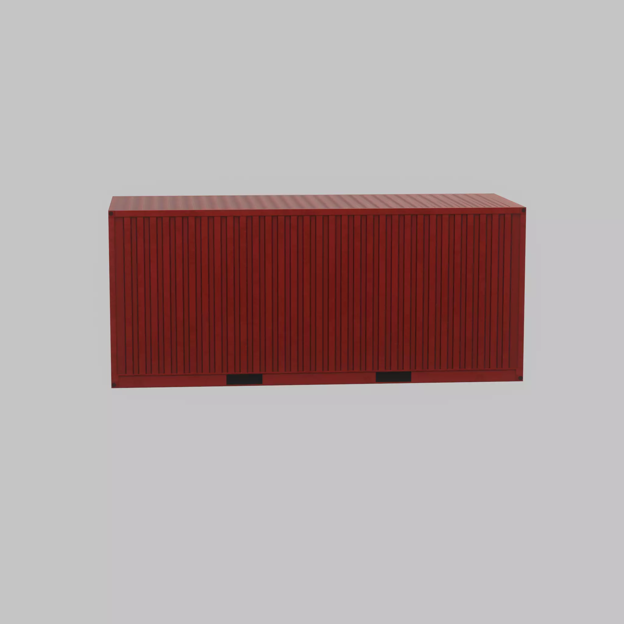 Overseas container traffic red 20ft Low-poly 3D model_45