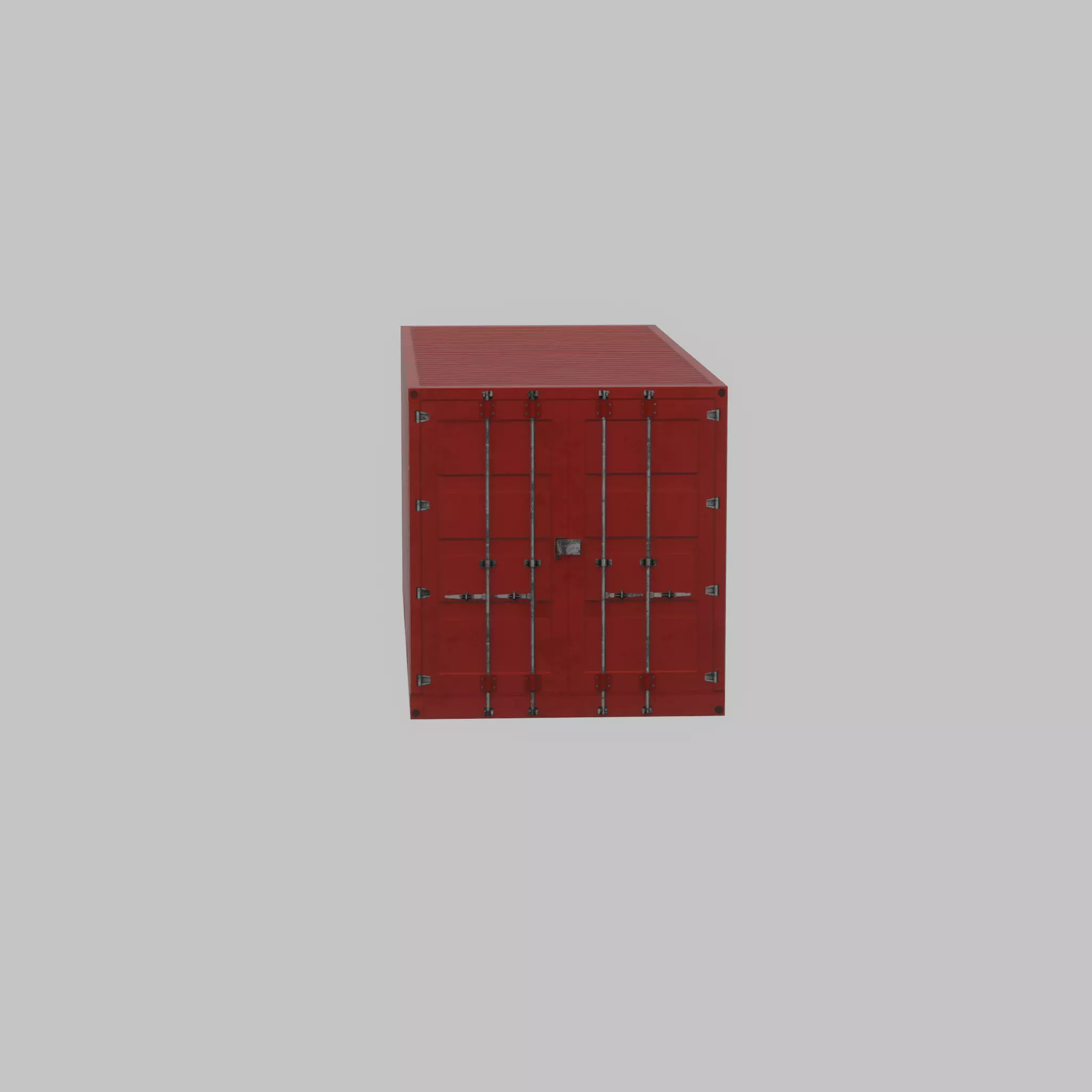Overseas container traffic red 20ft Low-poly 3D model_37
