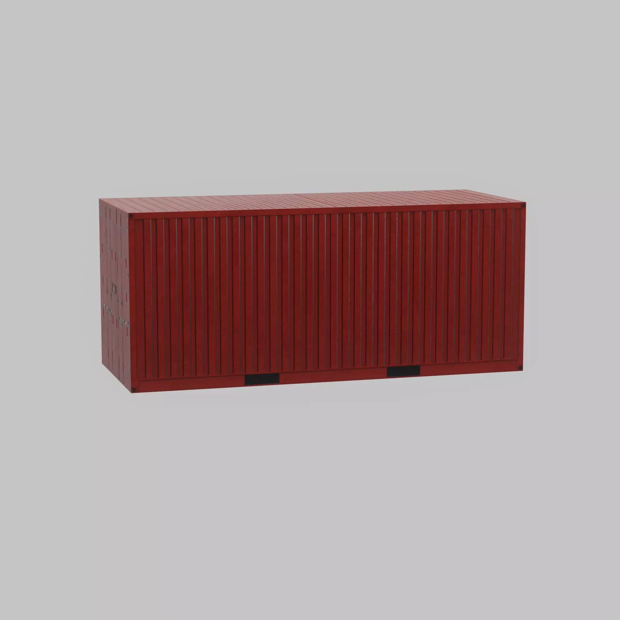 Overseas container traffic red 20ft Low-poly 3D model_70