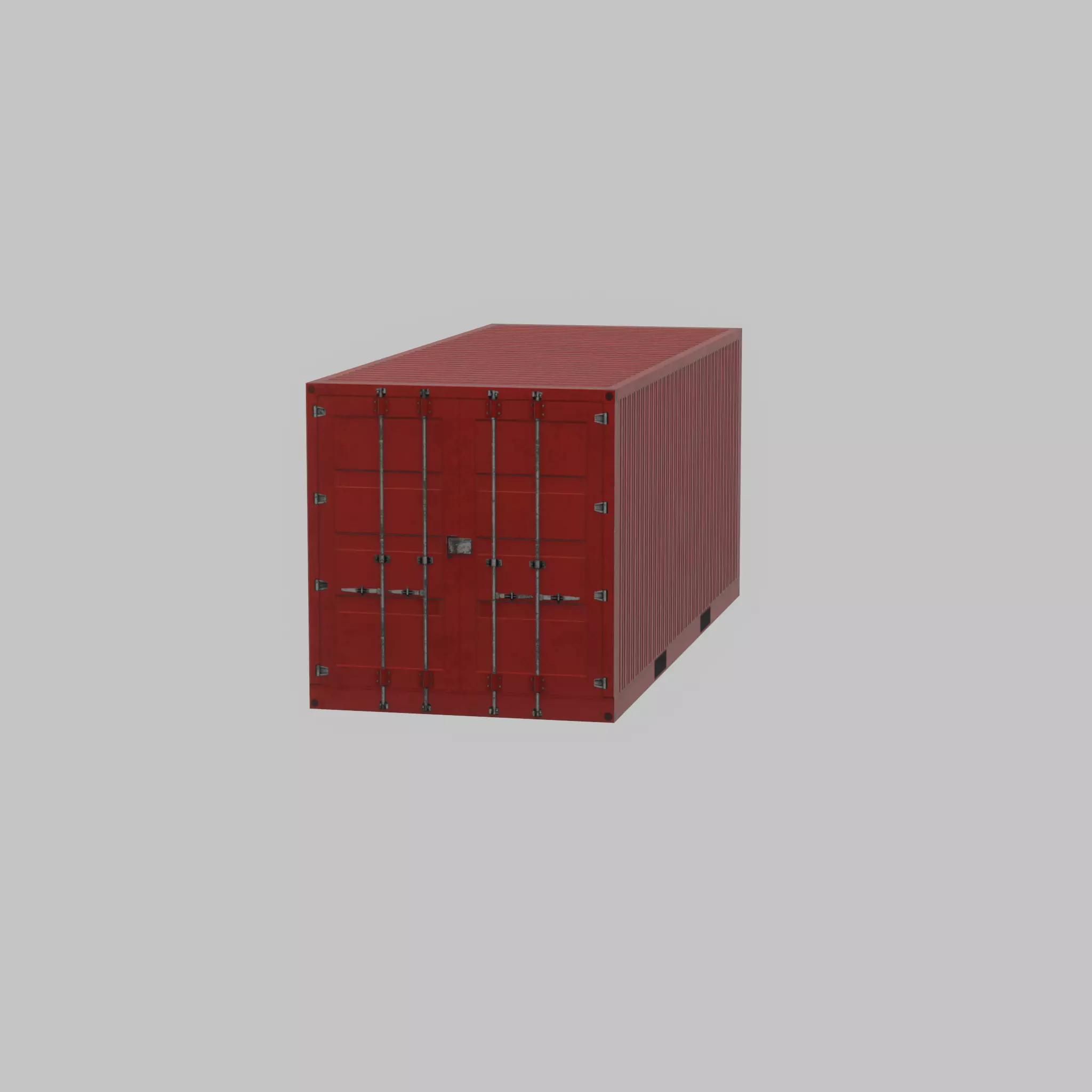 Overseas container traffic red 20ft Low-poly 3D model_24