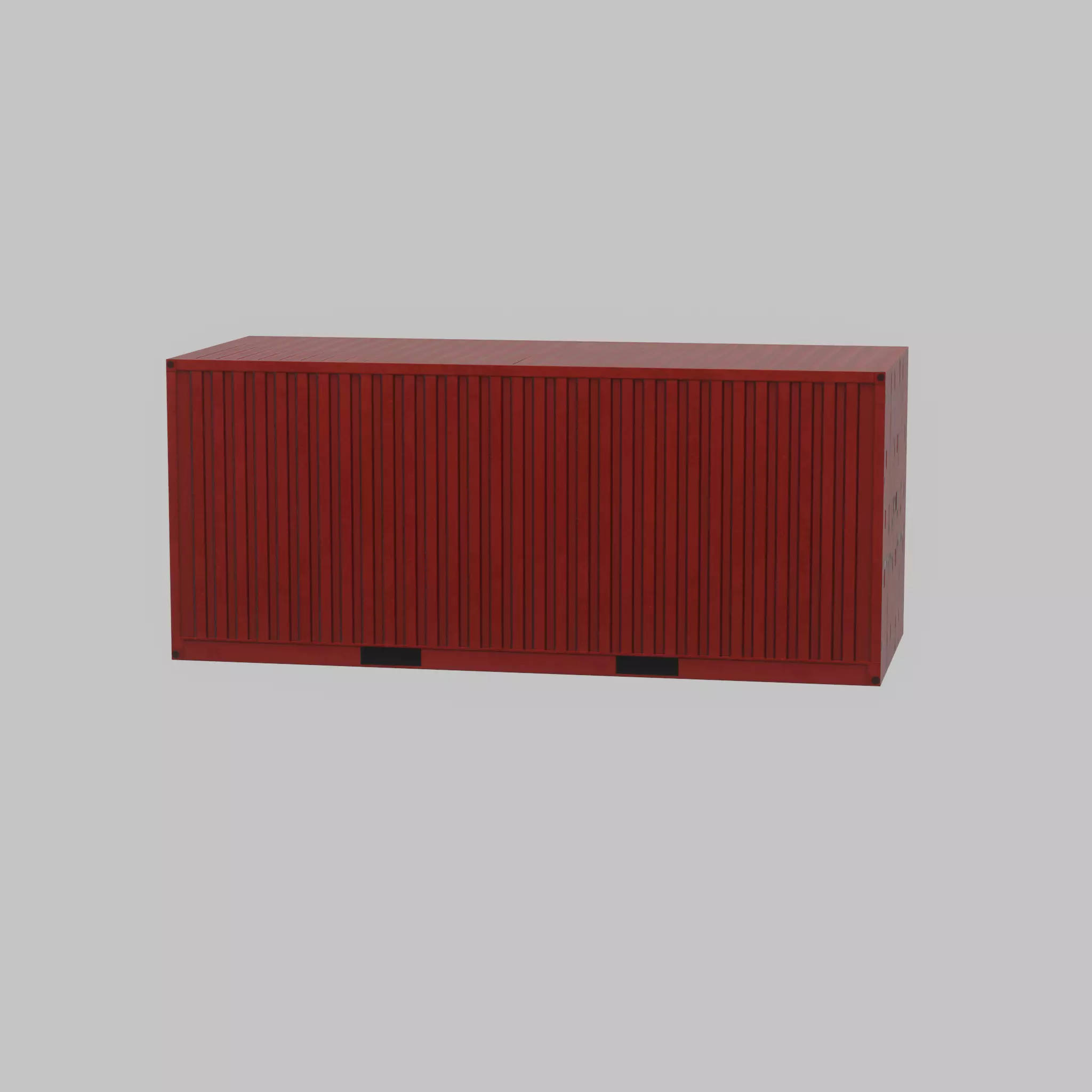 Overseas container traffic red 20ft Low-poly 3D model_57