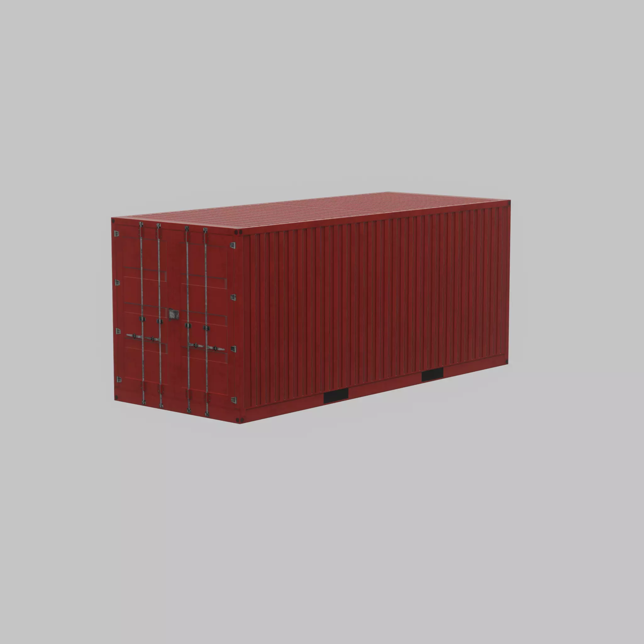 Overseas container traffic red 20ft Low-poly 3D model_58