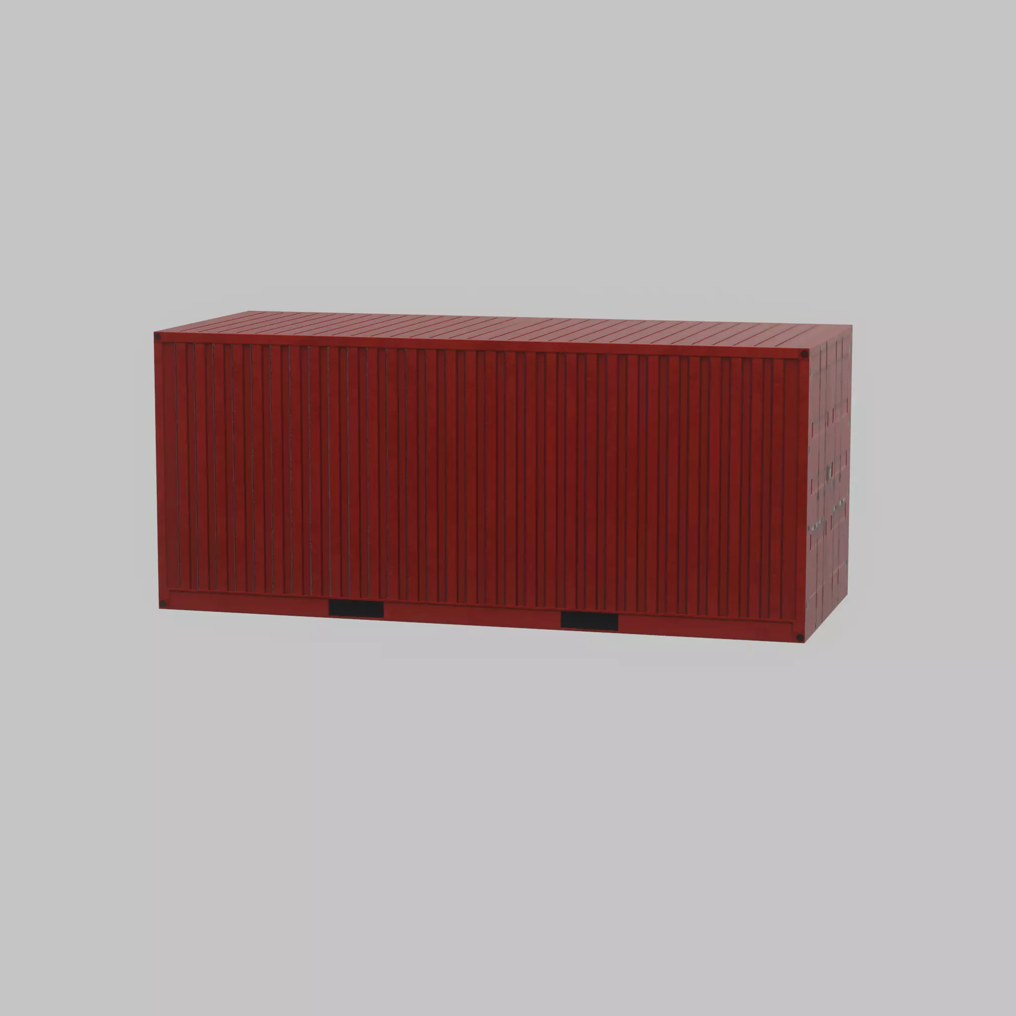 Overseas container traffic red 20ft Low-poly 3D model_68