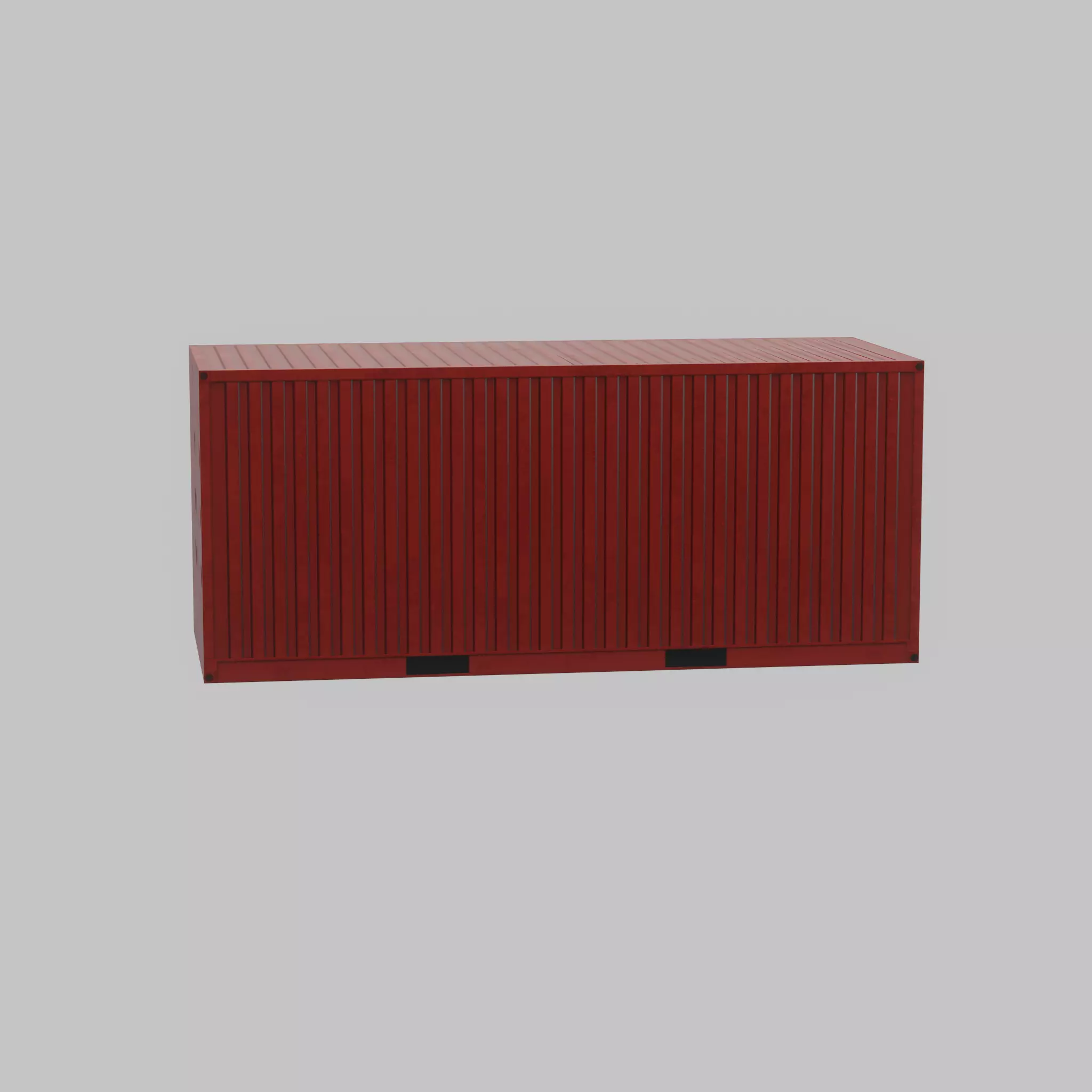 Overseas container traffic red 20ft Low-poly 3D model_56