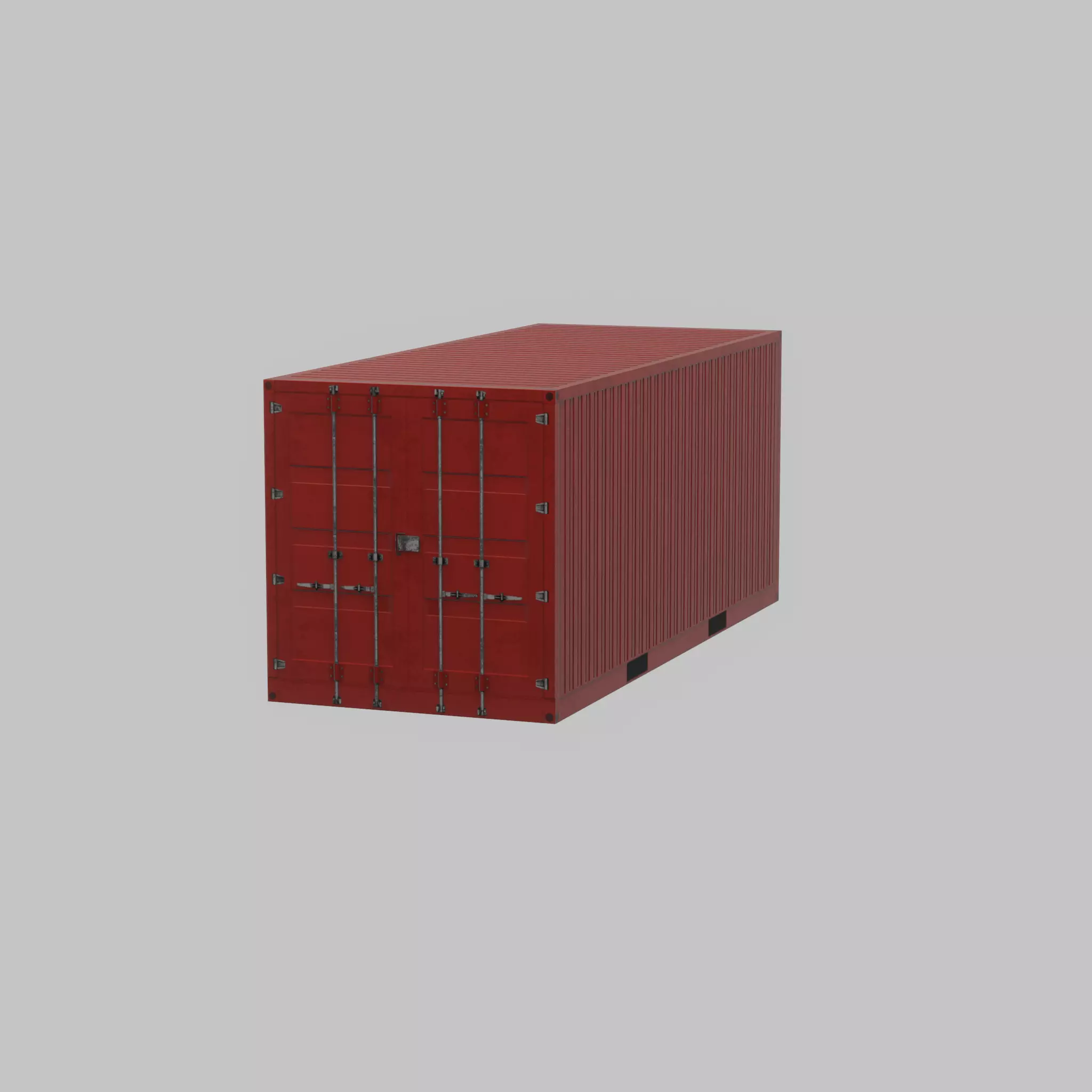 Overseas container traffic red 20ft Low-poly 3D model_31