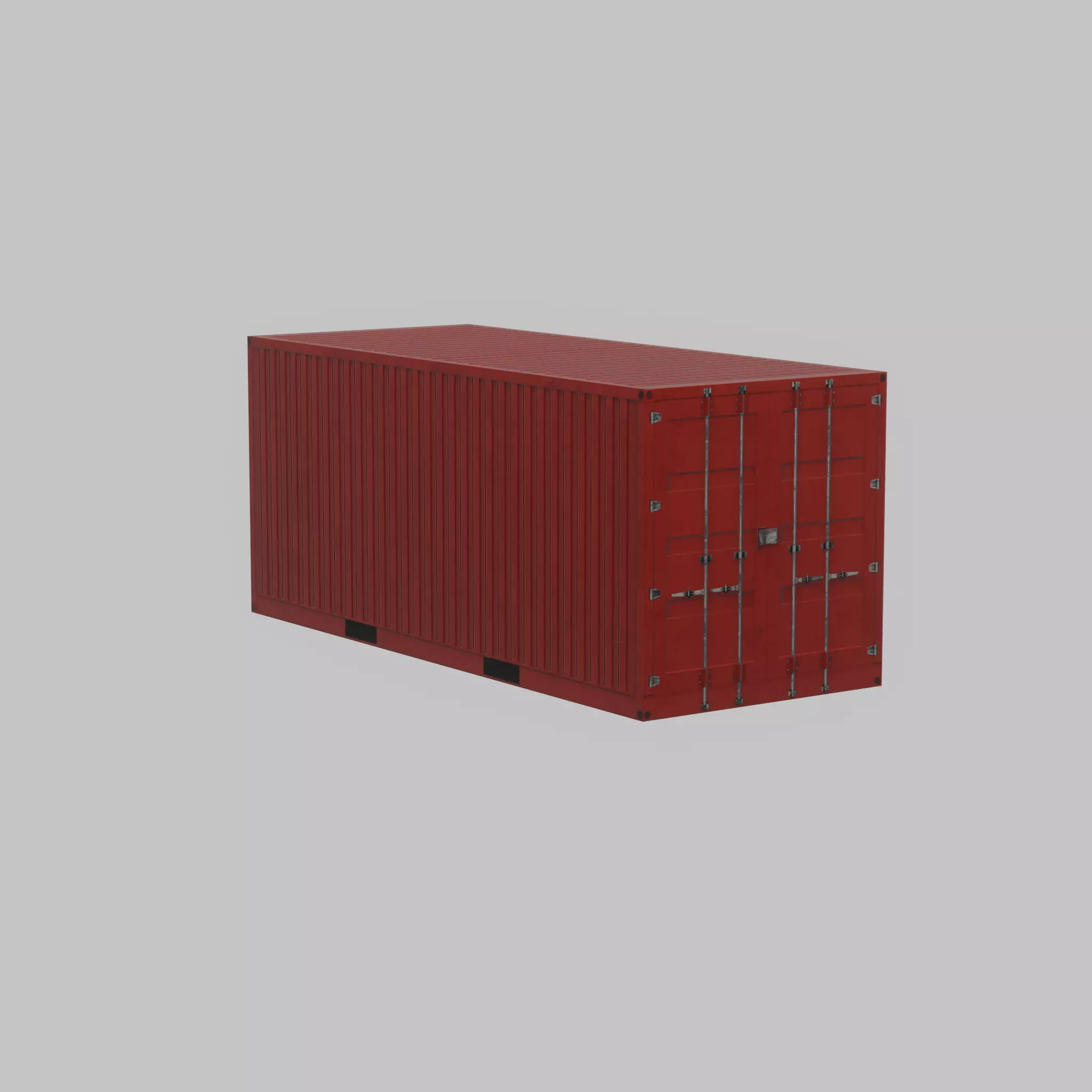 Overseas container traffic red 20ft Low-poly 3D model_62
