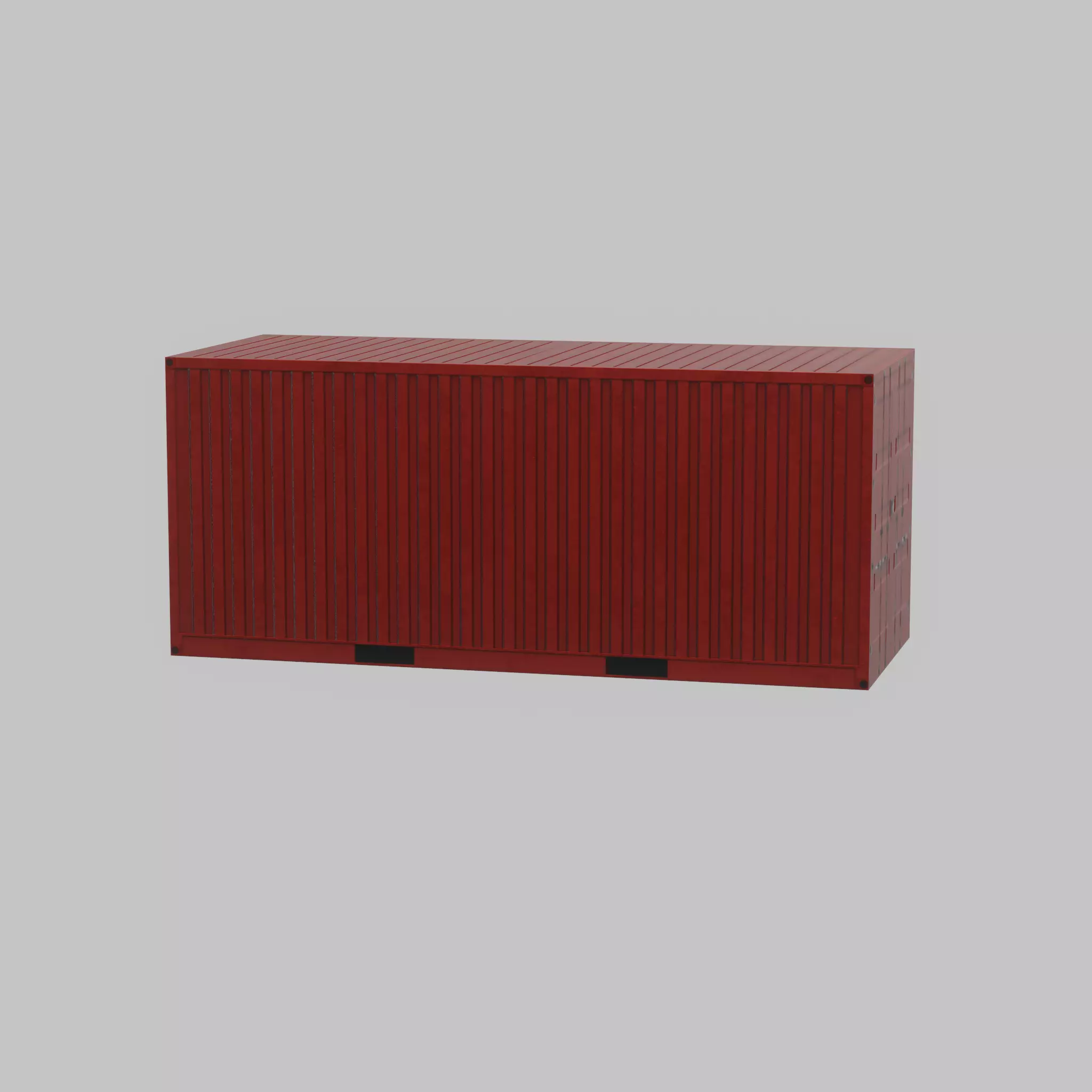 Overseas container traffic red 20ft Low-poly 3D model_65