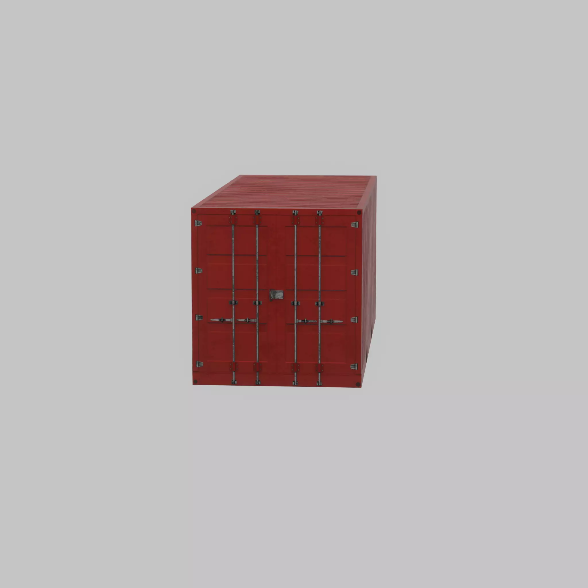 Overseas container traffic red 20ft Low-poly 3D model_28