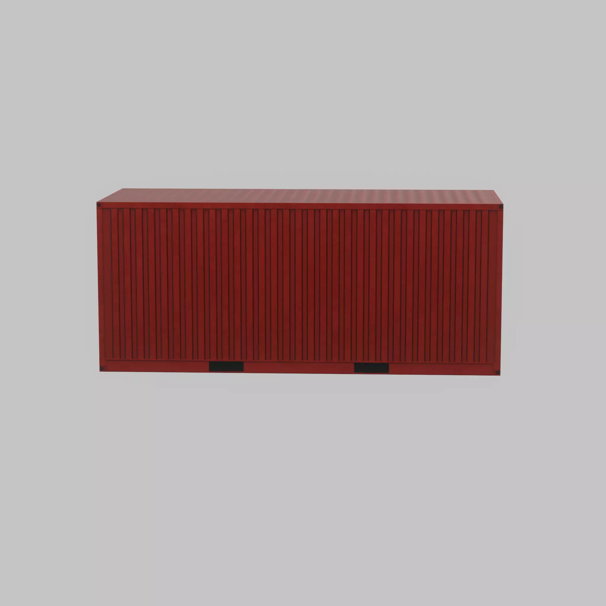 Overseas container traffic red 20ft Low-poly 3D model_33