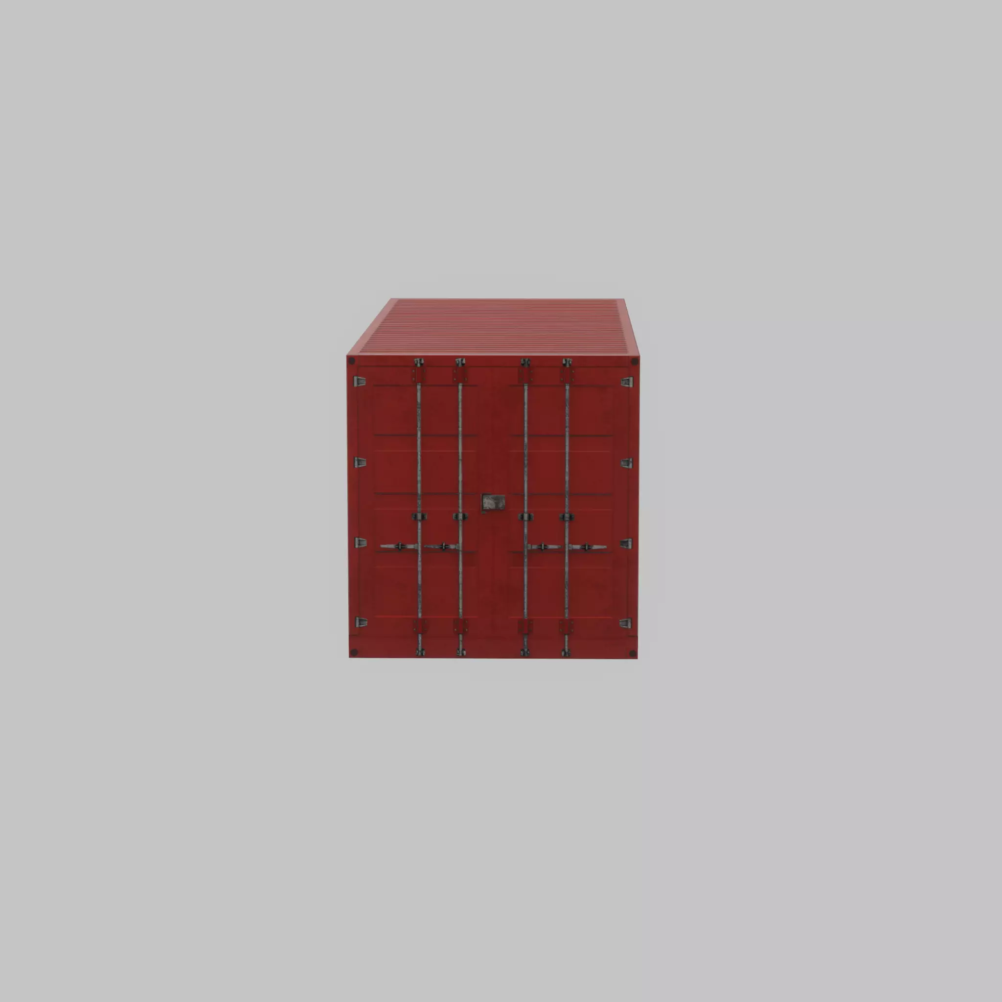 Overseas container traffic red 20ft Low-poly 3D model_50