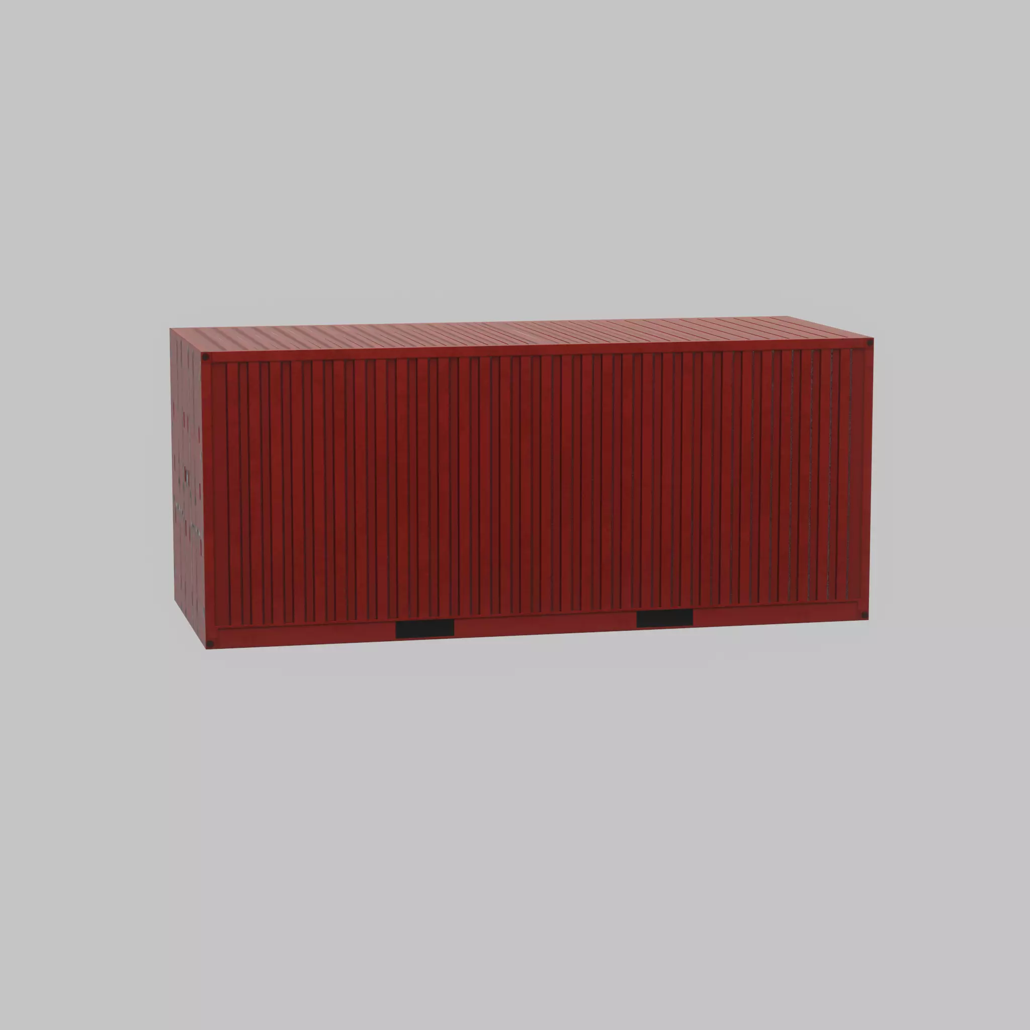 Overseas container traffic red 20ft Low-poly 3D model_47